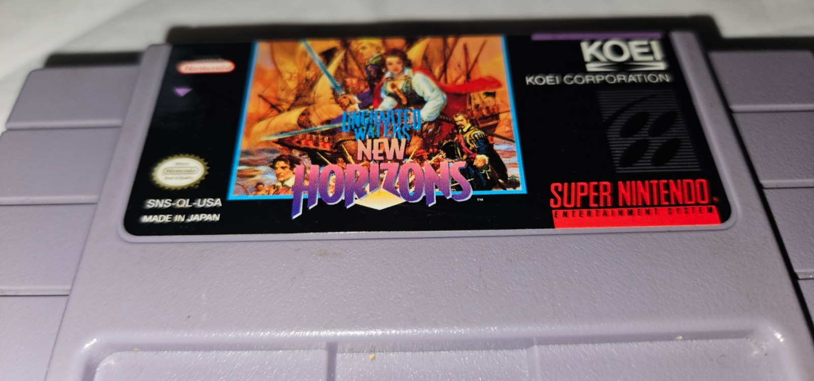 Uncharted Waters New Horizons Authentic SNES Super Nintendo New Battery 1995