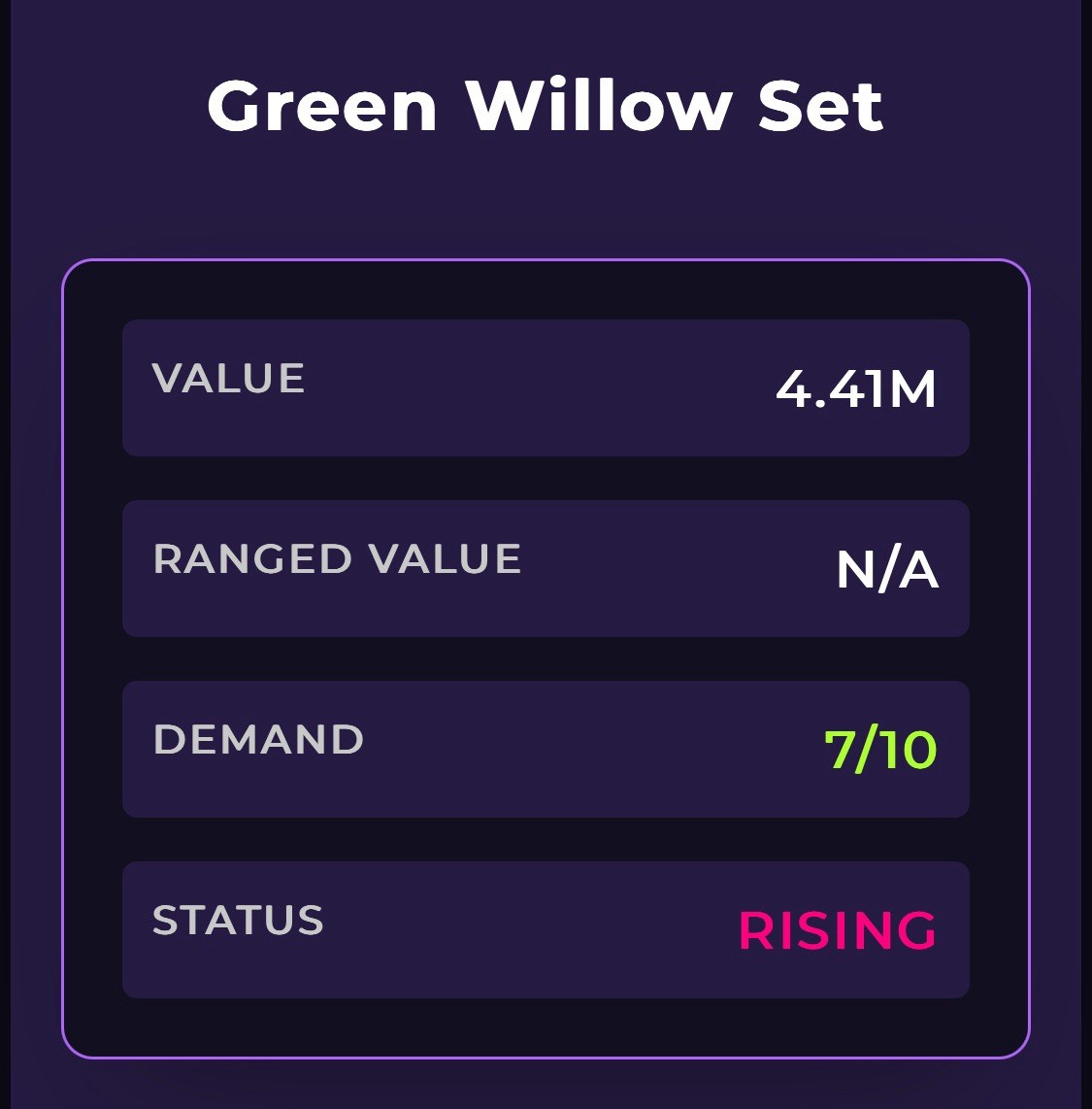 MVSD Green Willow Set | Murderers Vs Sheriffs Duels
