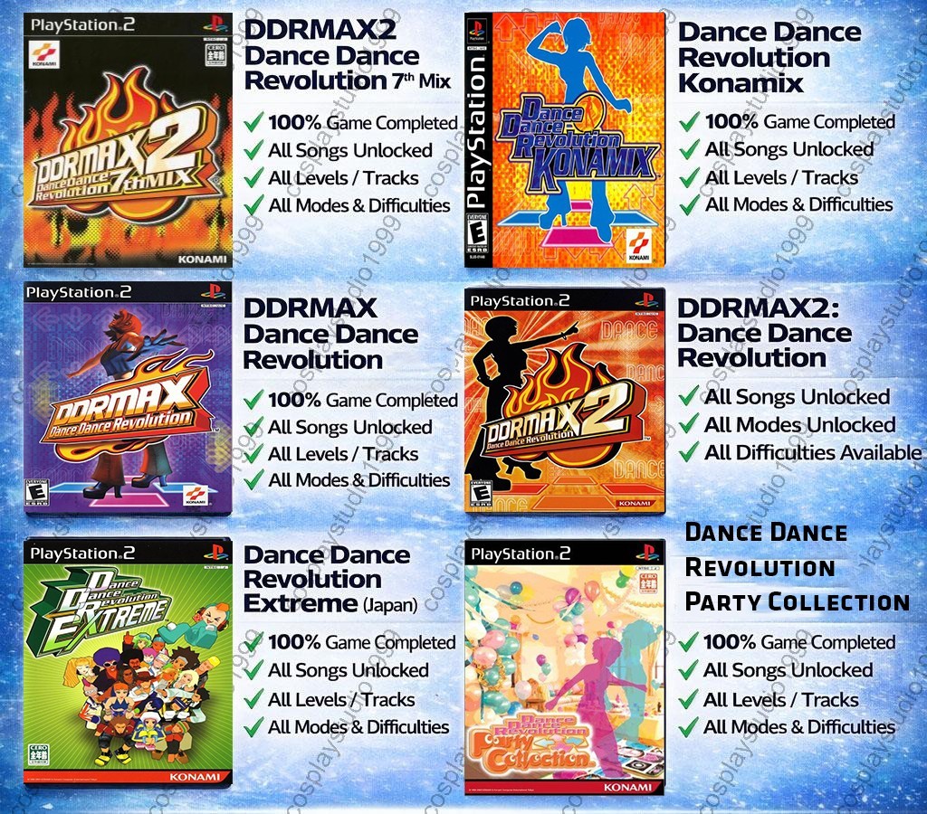 Dance Dance Revolution Save ALL PlayStation 2 PS2 Memory Card Unlocked Saves