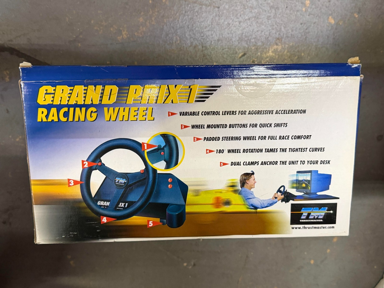 1996 THRUSTMASTER GRAND PRIX 1 RACING WHEEL DOS WINDOWS 3.X WIN 95 – NEW