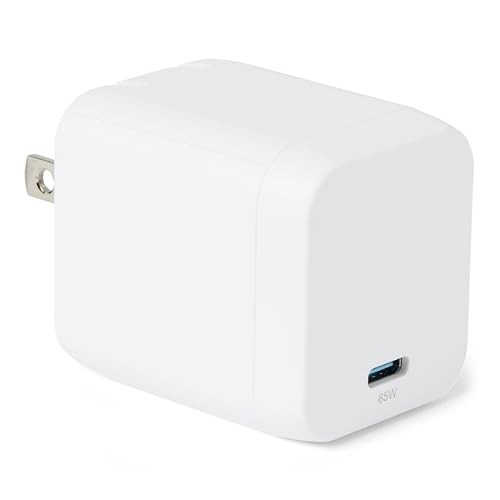 65W Fast Charging USB-C Nano GaN Wall Charger, 1-Port PD White 65 W One Port