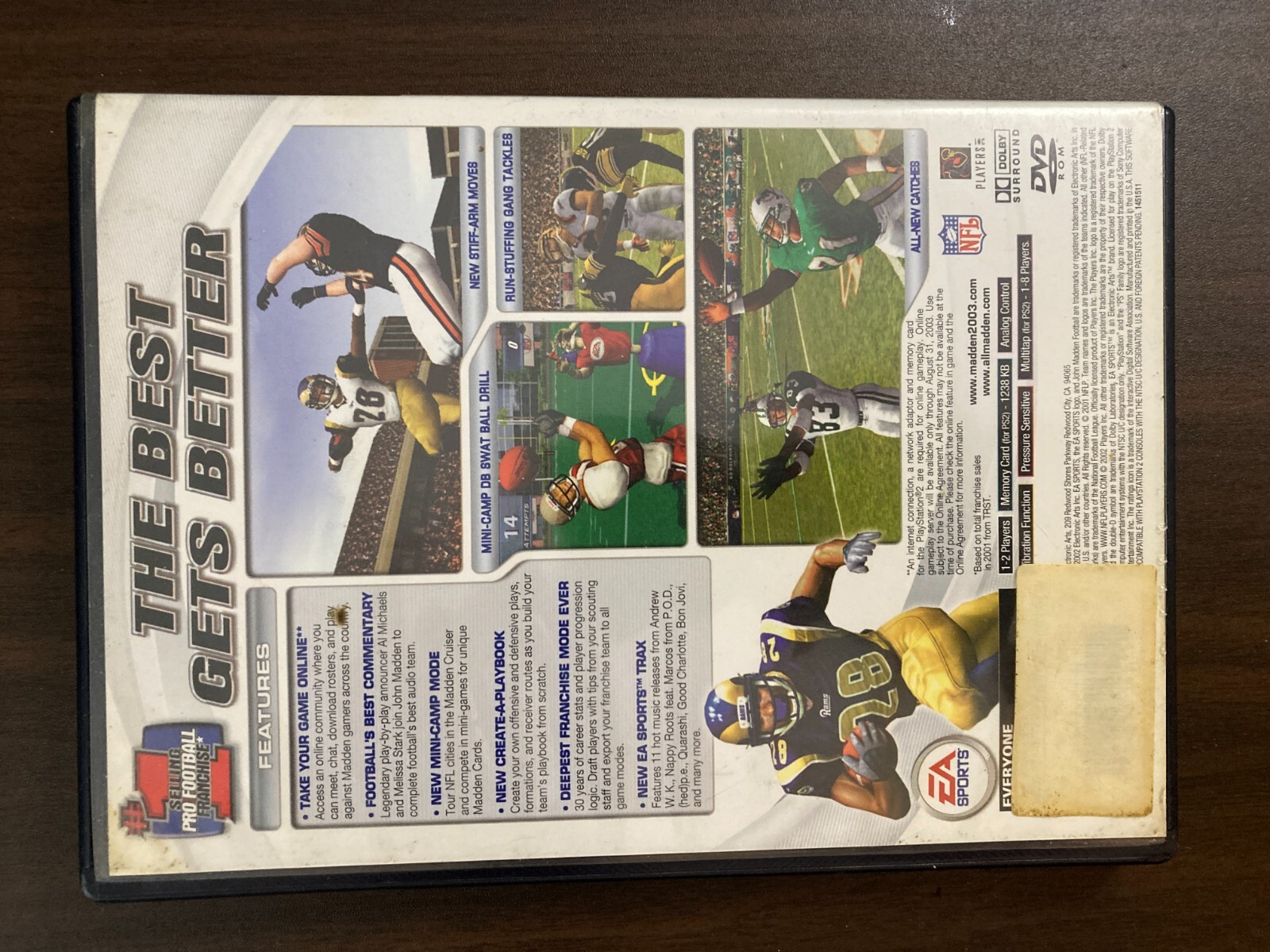Madden NFL Football 2003 (Sony PlayStation 2) tested! free shipping! w/manual