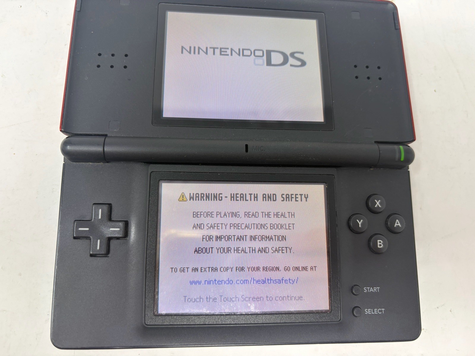 Nintendo DS Lite Crimson Black Model USG-001 Handheld System With Charger Works