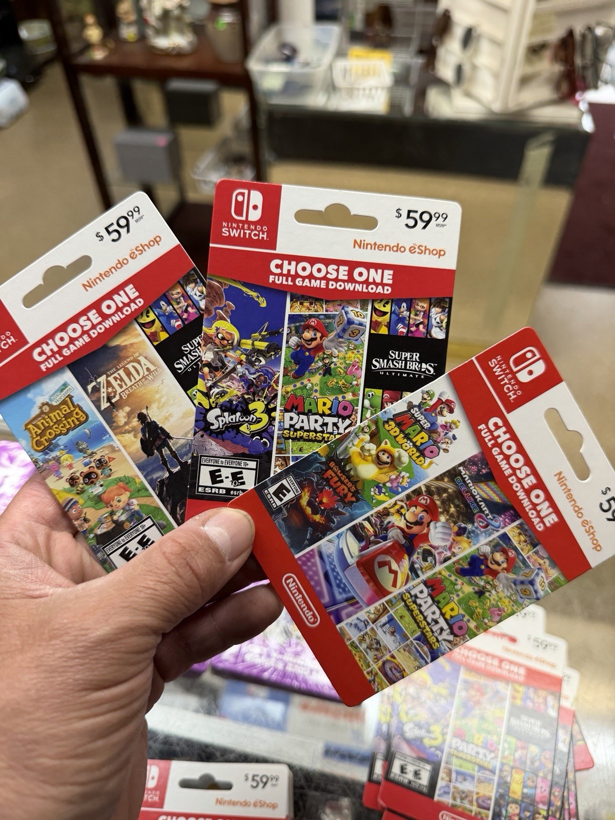 Nintendo Switch Gift Card Mario Unscratched No Value Random
