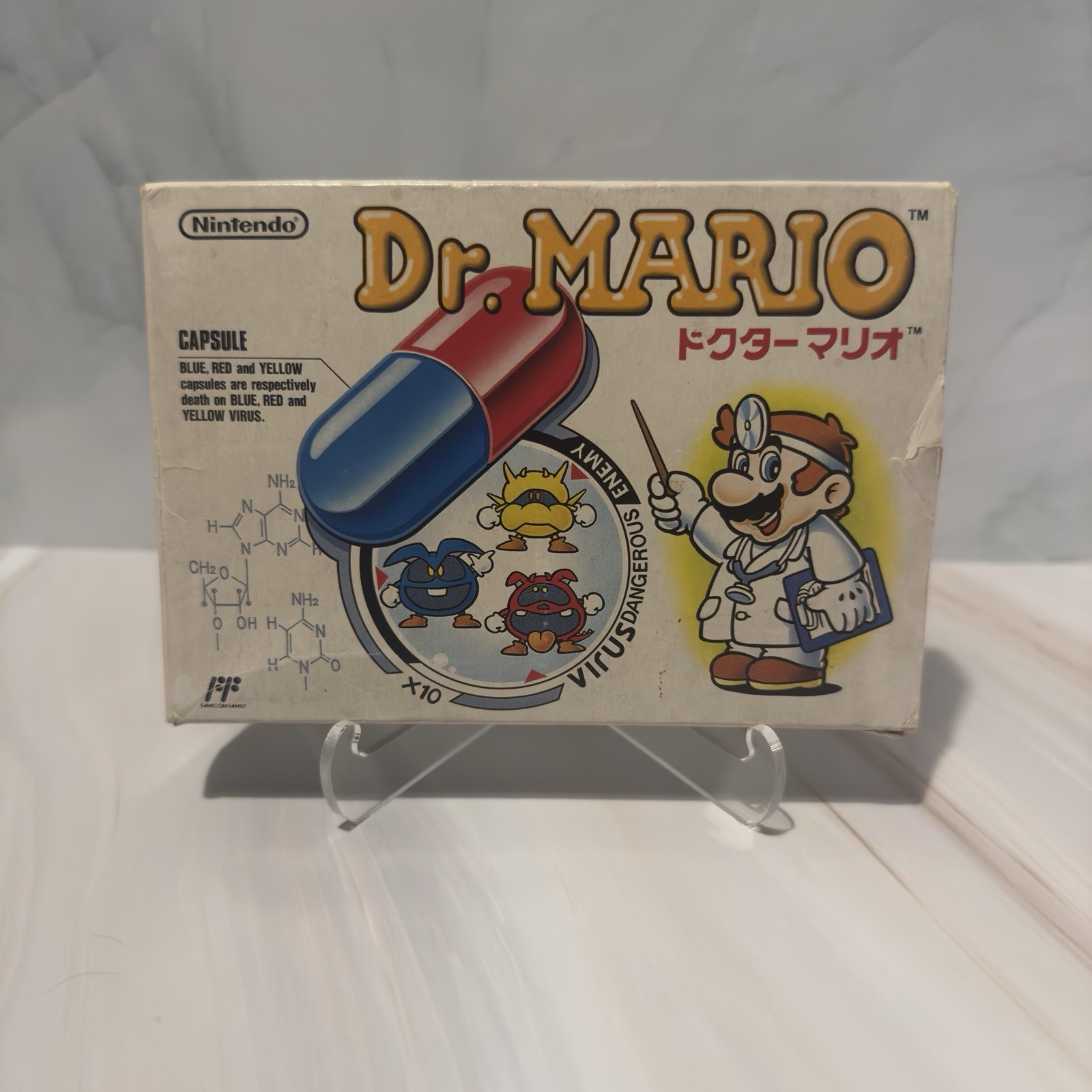 Dr. Mario Nintendo Famicom 1990 Japan FC HVC-VU CIB