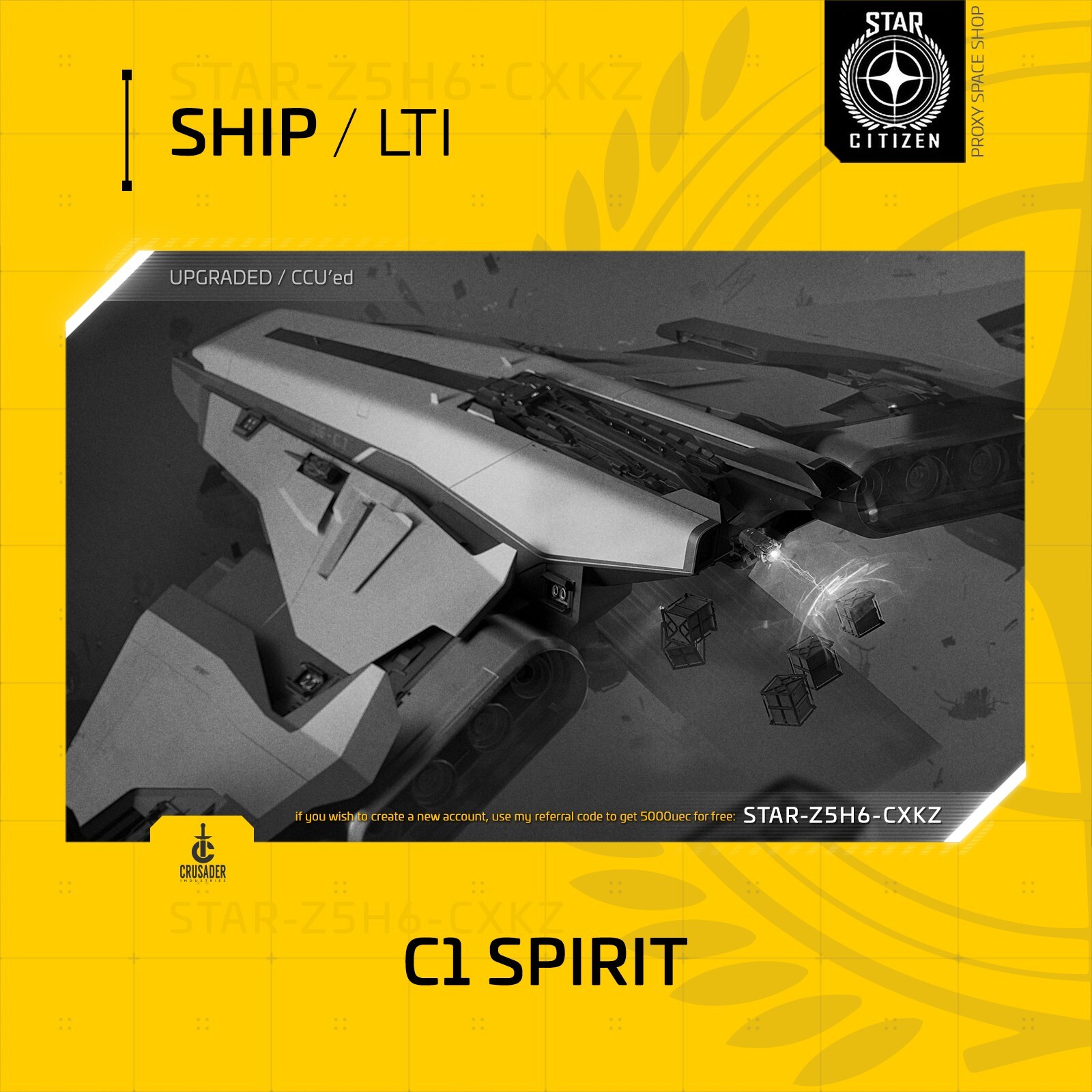Star Citizen – CRUSADER C1 SPIRIT – LTI – (Lifetime Insurance)