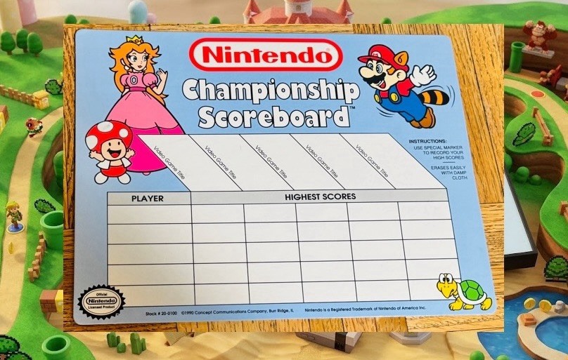 Vintage 1990 Nintendo Championship Scoreboard Super Mario Bros Rare NES Promo