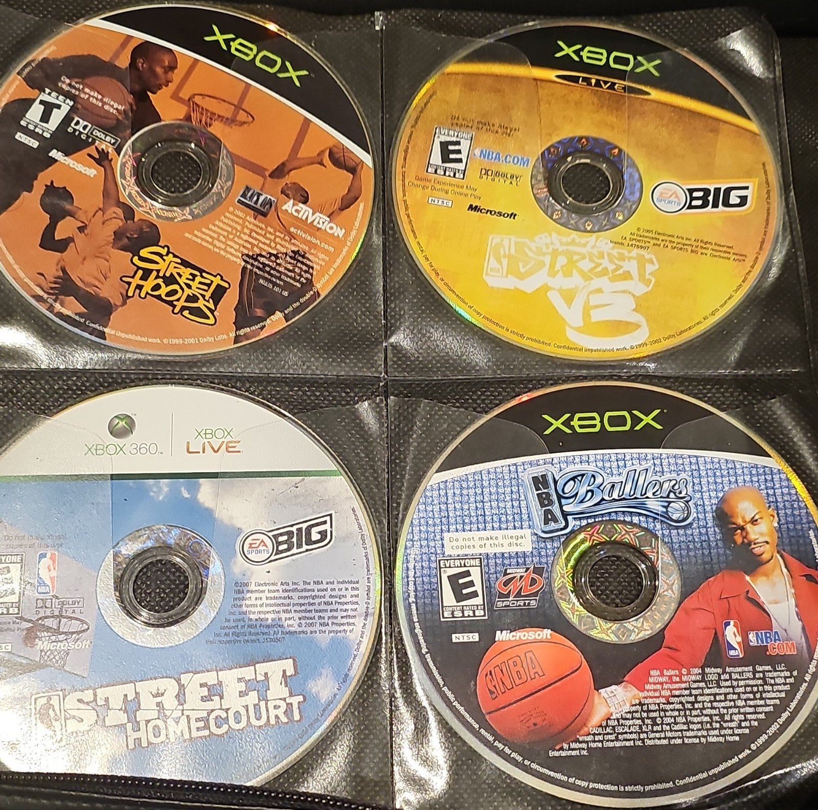 Xbox/Xbox 360 NBA Basketball Game Disc Lot 4 Xbox Live NTSC-U/C (US/CA)