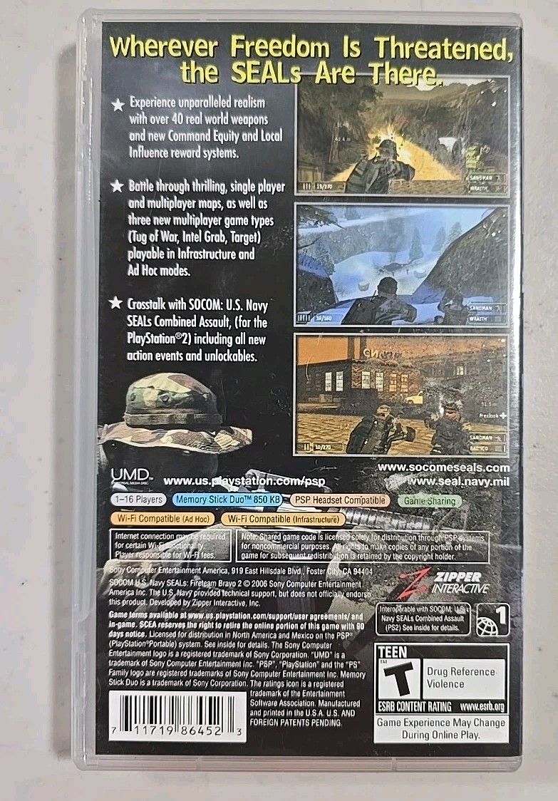 SOCOM: U.S. Navy SEALs Fireteam Bravo 2 (Sony PSP, 2006) CIB Tested!