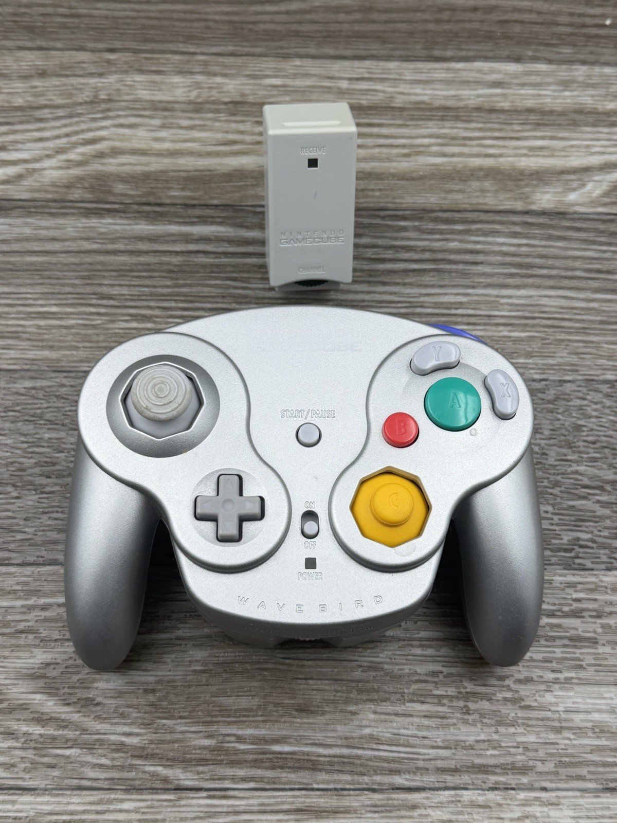 Platinum Nintendo GameCube Wavebird Controller W/ Receiver – DOL-004 – Tested