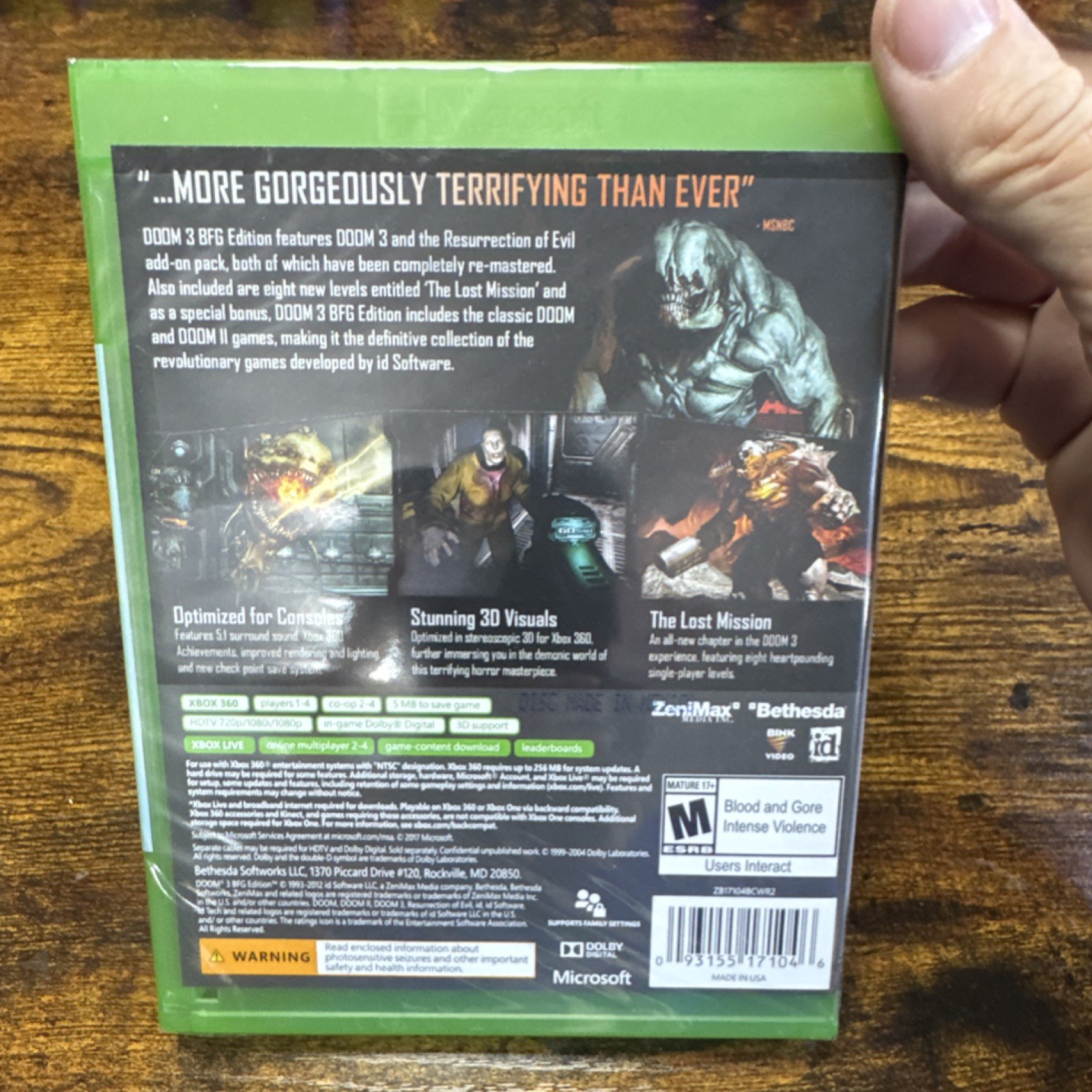 Bethesda Doom 3 BFG Edition Xbox One/Xbox 360 Shooter NTSC-U/C M