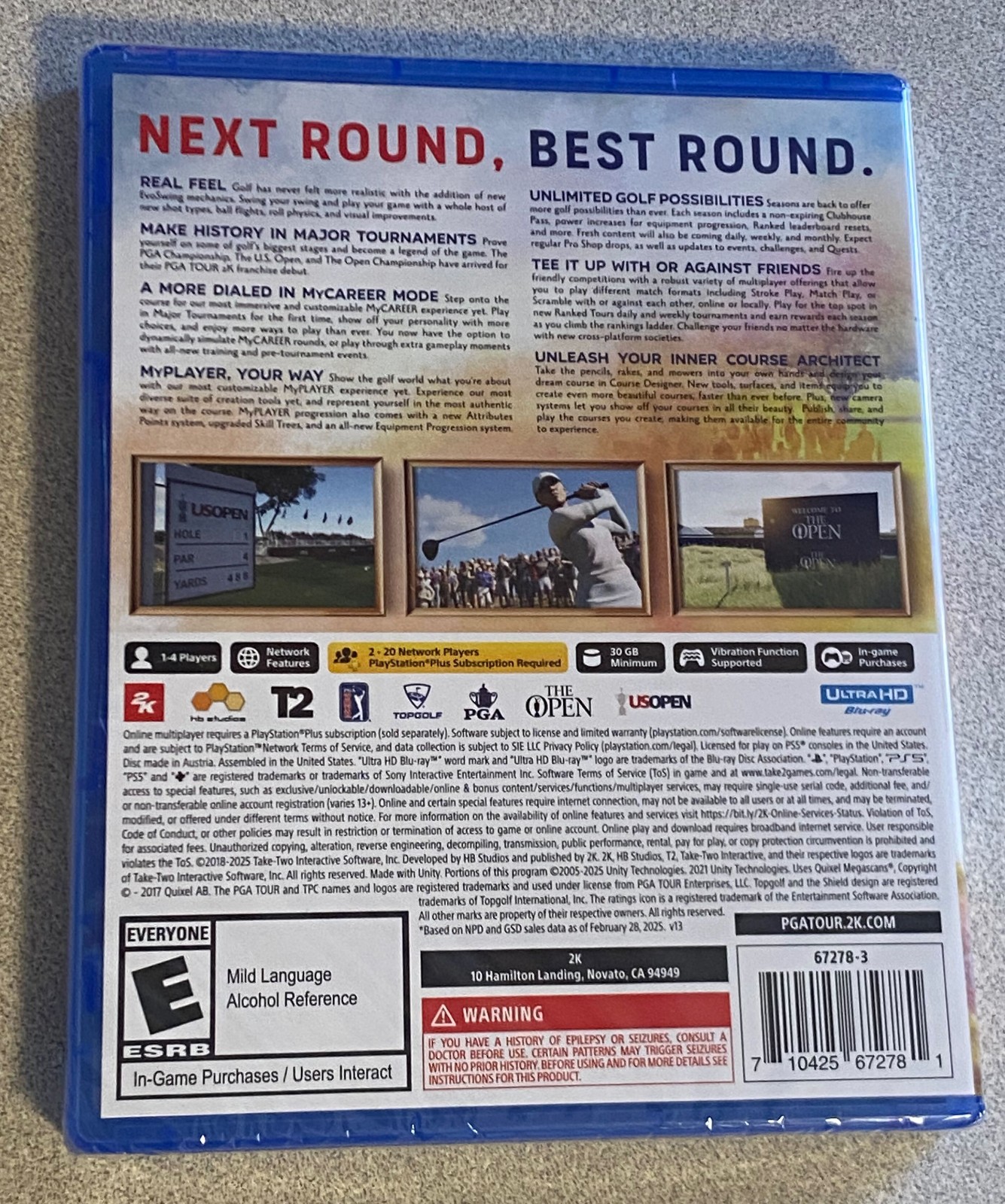 PGA Tour 2K25 PS5 Brand New Sealed 2K 67278-3 2110722 710425672781