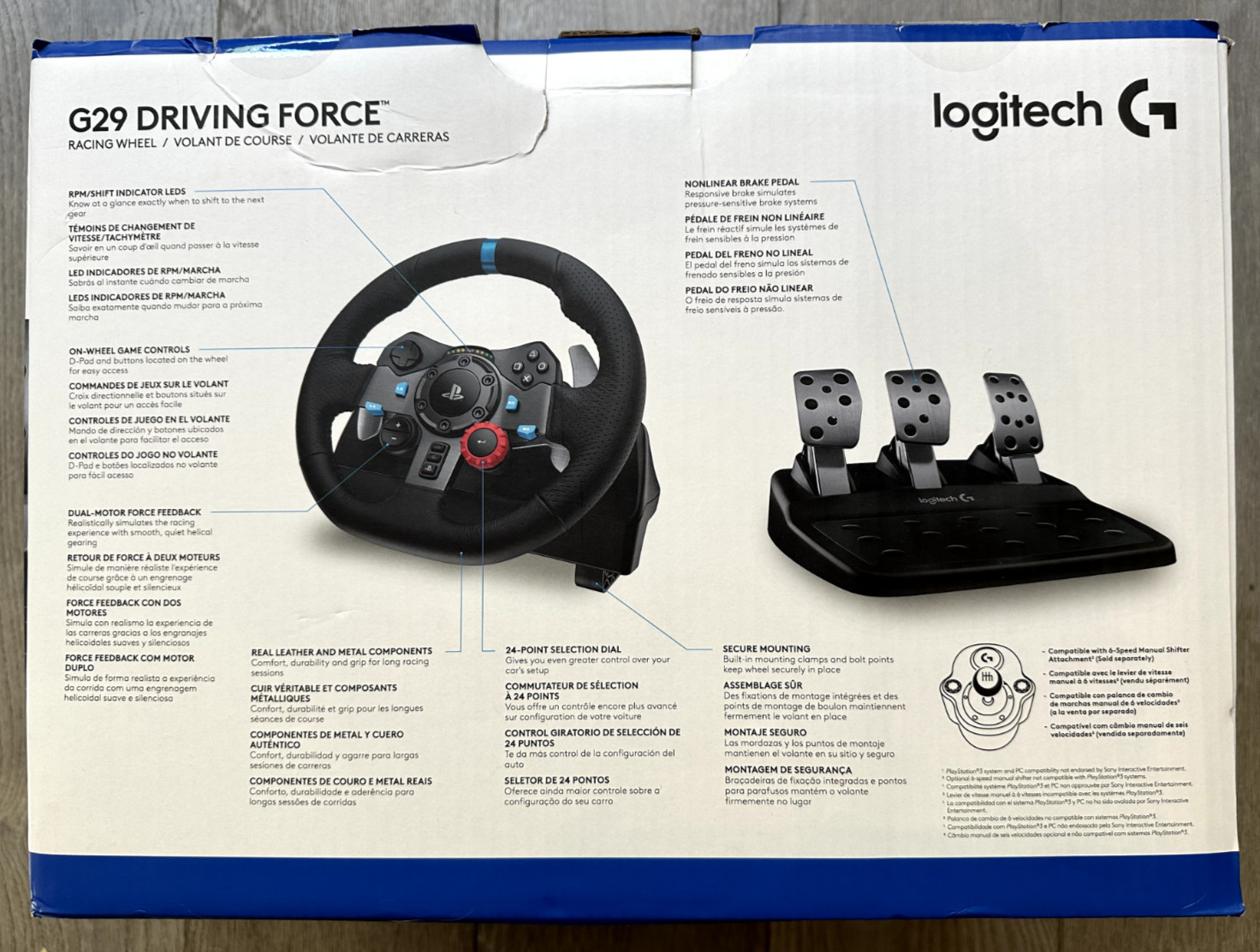 Logitech G29 Driving Force Racing Wheel w/ Floor Pedals 941-000110 – PS5 PS4 PC