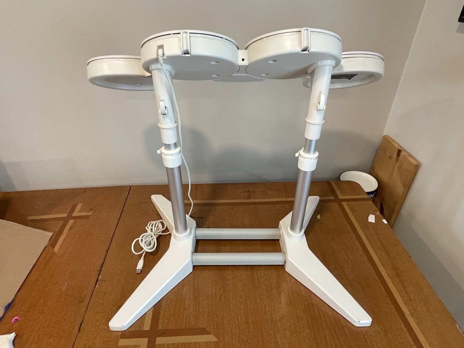 Nintendo Wii/Wii U Wired USB Drum Set Controller w/ Stand, Adjustable NO Sticks