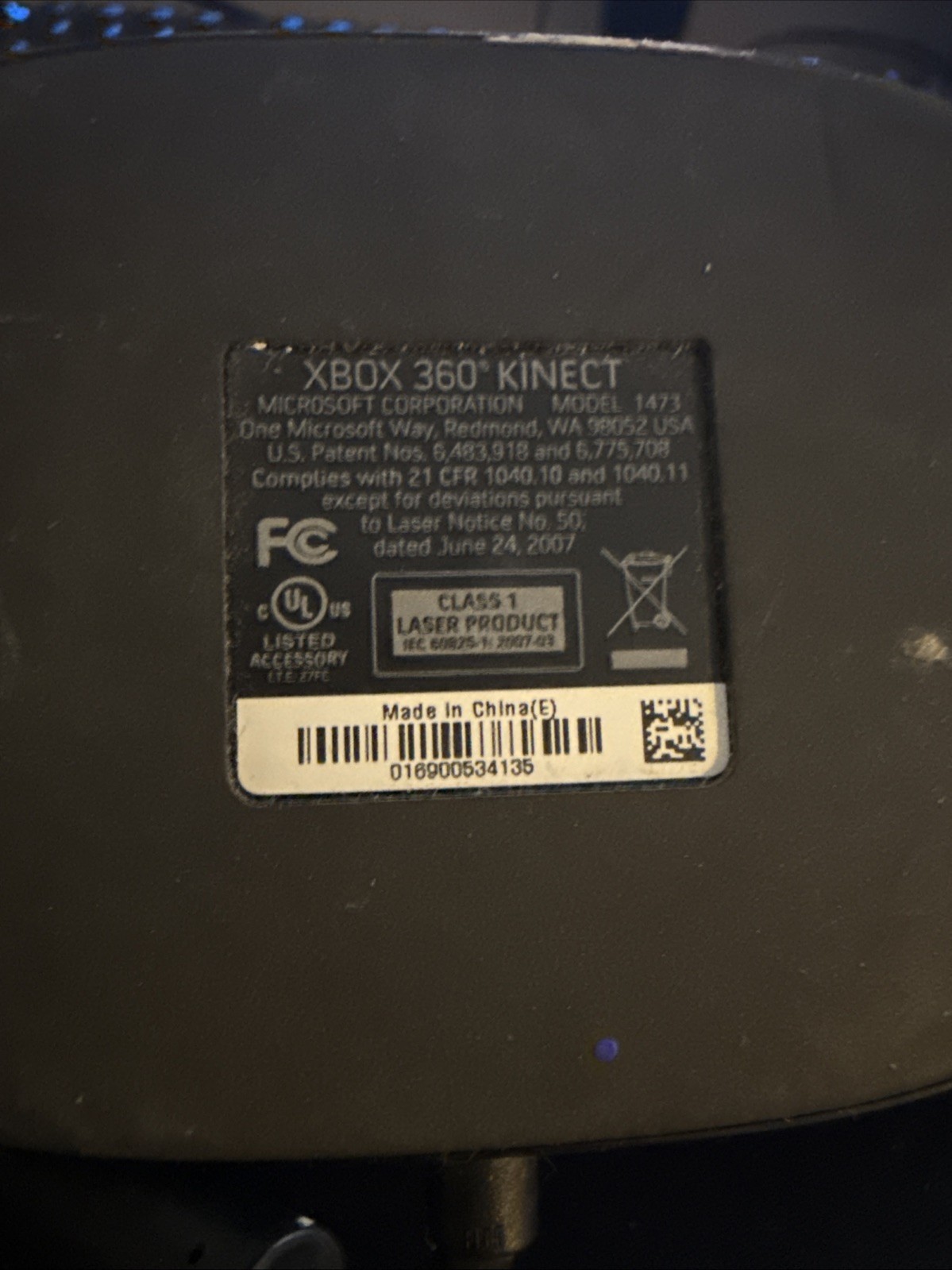 Microsoft Xbox 360 Kinect Sensor Bar Motion Camera Gaming Accessory Black
