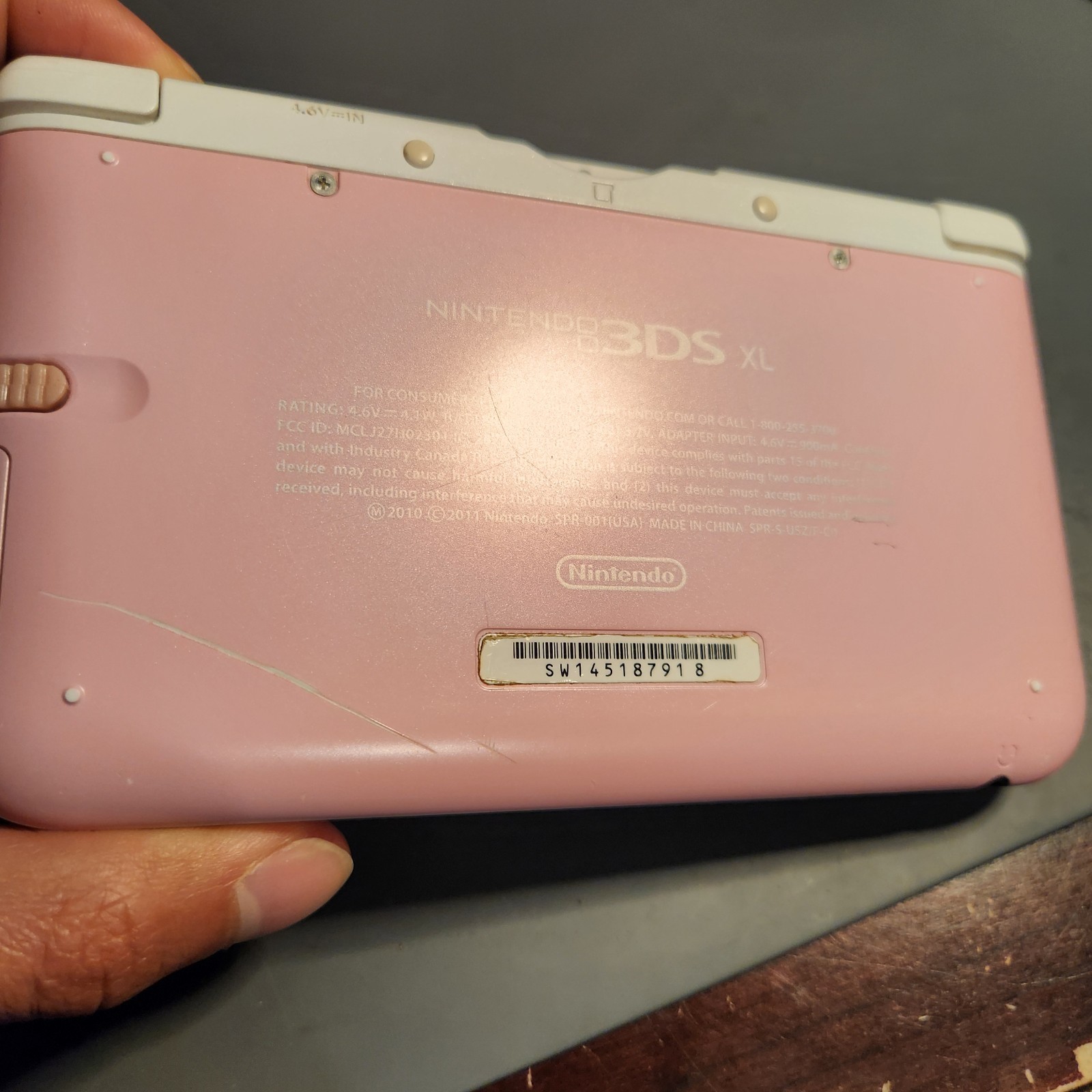 Nintendo 3DS XL White & Pink Handheld System w/Charger FREE Ship!