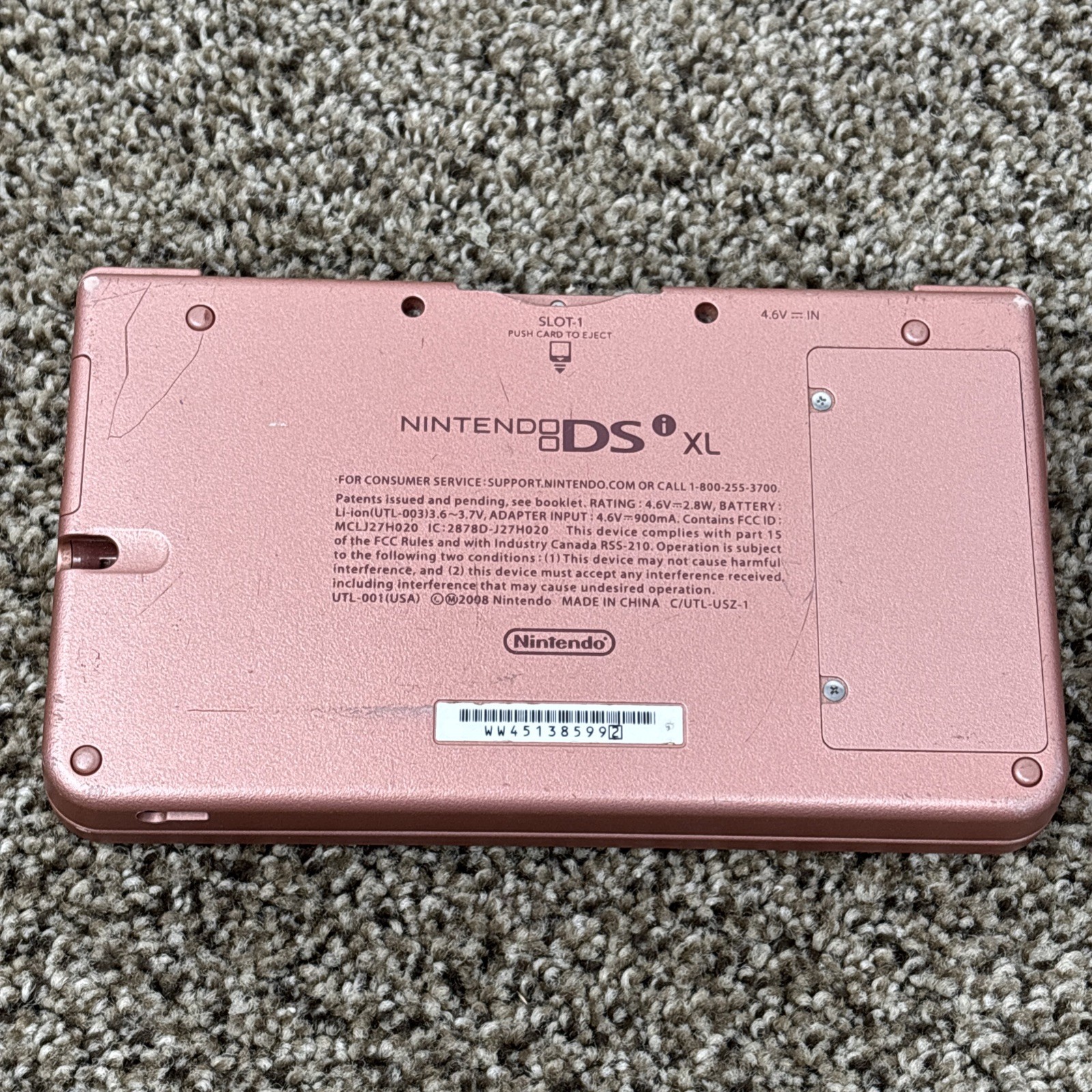 Nintendo DSi XL Handheld System Pink Tested No Charger
