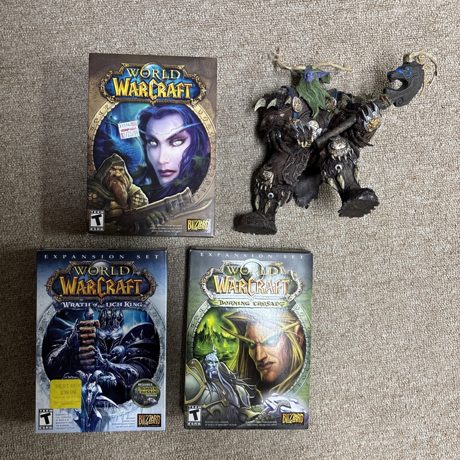 World of Warcraft PC Big Box Lot Complete Burning Crusade Wrath Lich King Bonus