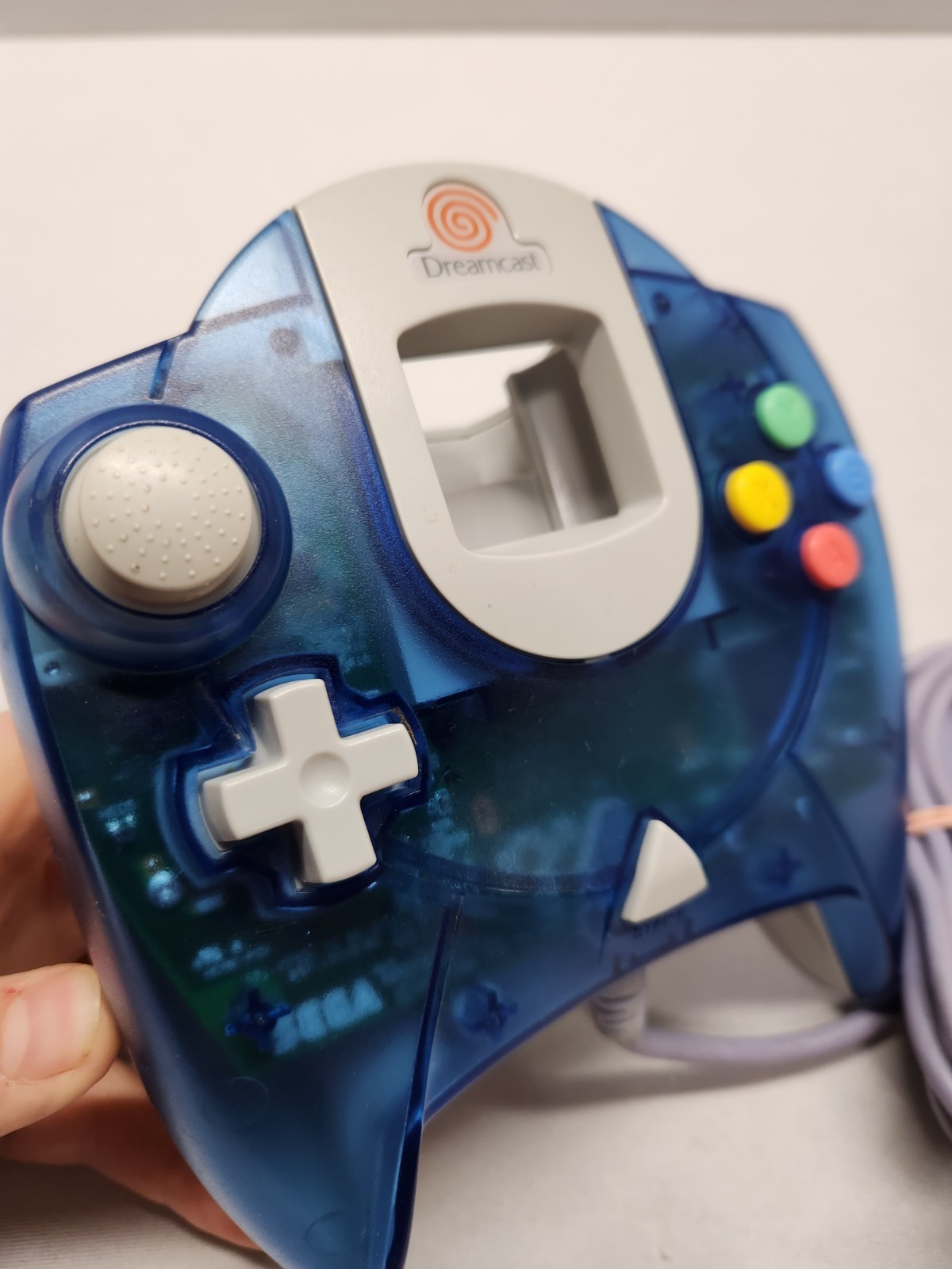 Sega Dreamcast Clear Blue HKT-7700 Controller For Console Game System Working