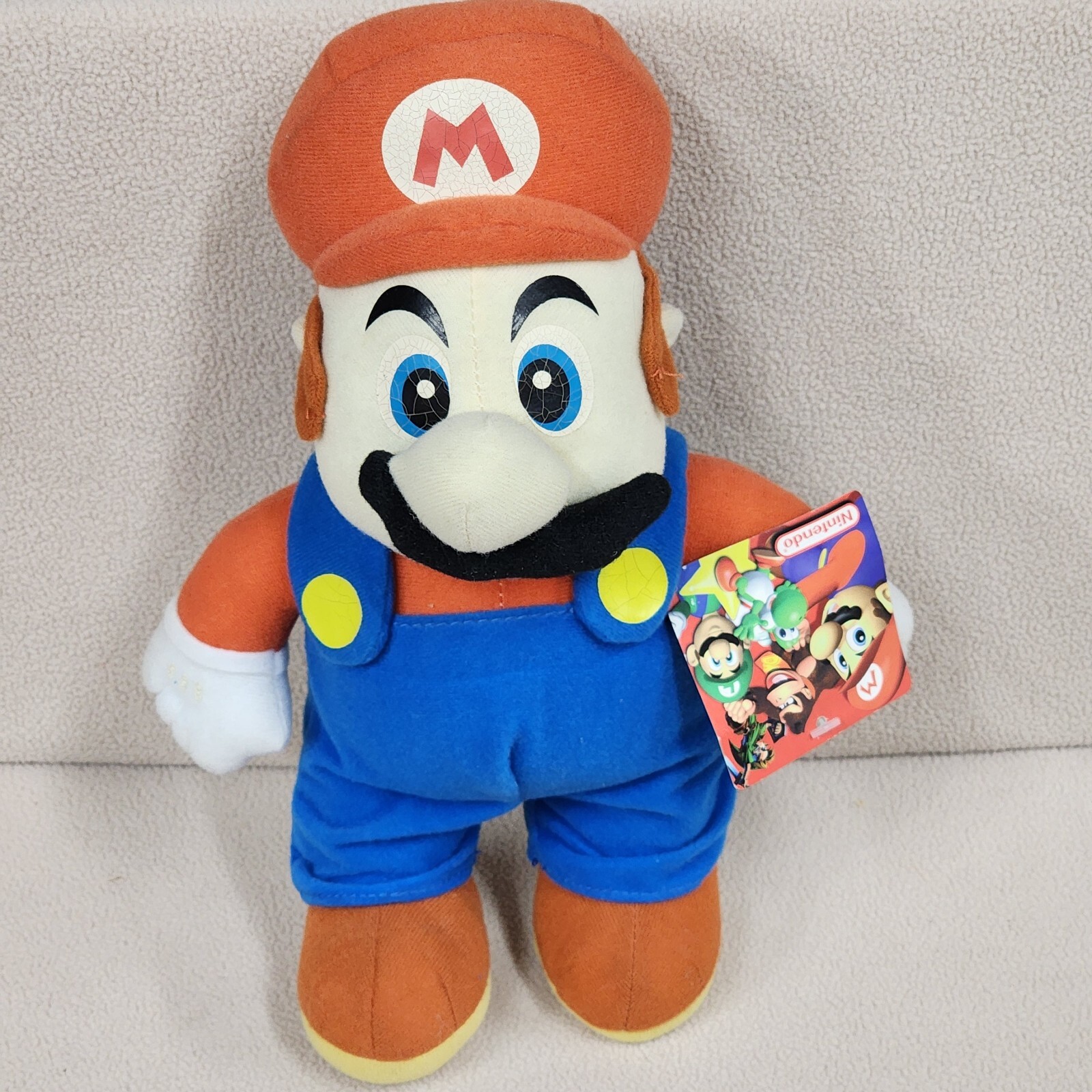 2004 Nintendo Super Mario Bros Mario Plush Kellytoy 12 Inch Blue Eyes Nice Cond