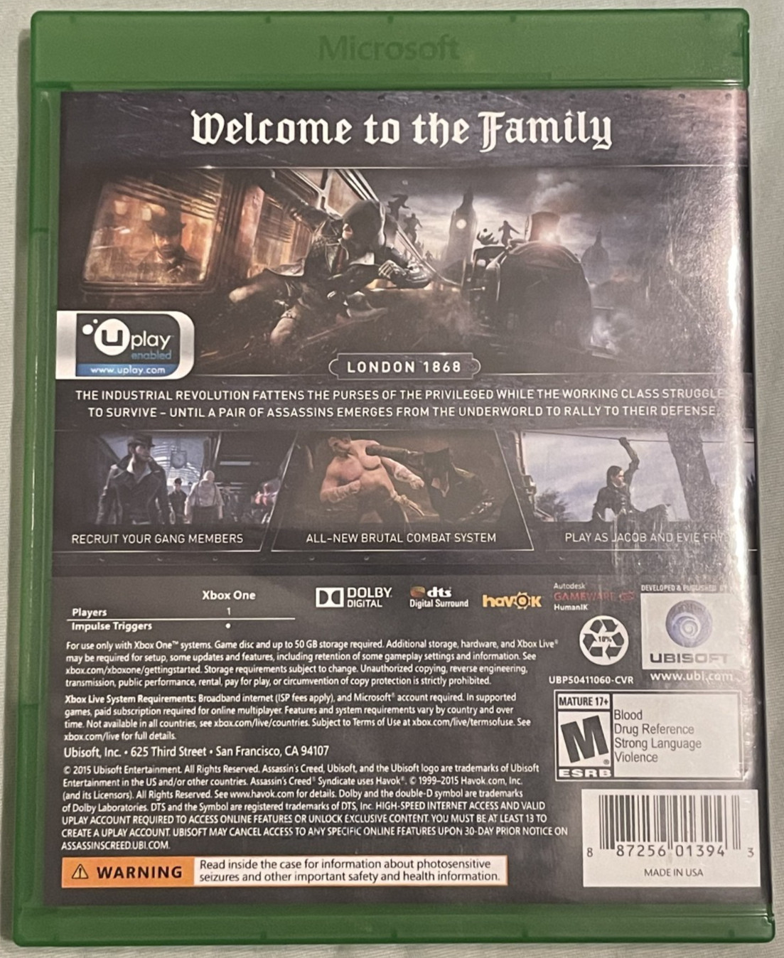 Assassin’s Creed Syndicate: Limited Edition (Xbox One) – CIB – Tested
