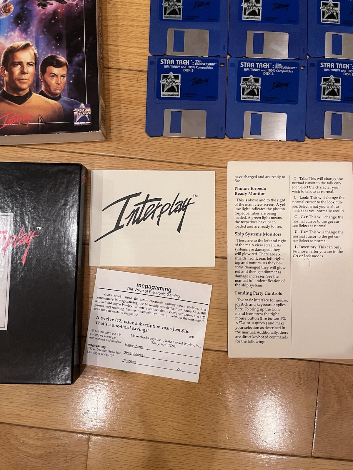 Star Trek 25th Anniversary PC Game Interplay 3.5″ Floppy Disks Big Box IBM Tandy
