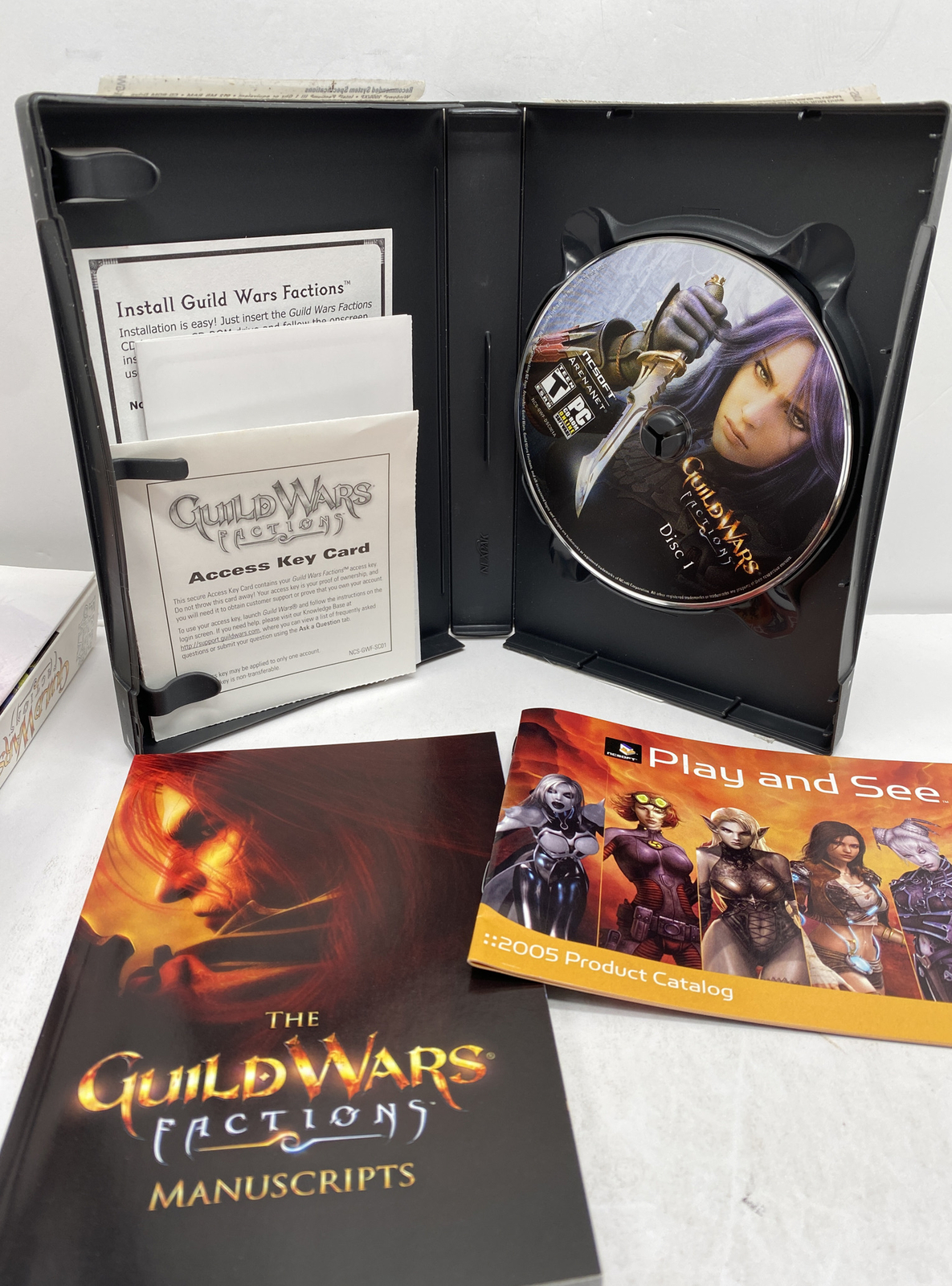 Guild Wars Factions PC CD-ROM Windows Video Game NCSOFT Arenanet COMPLETE