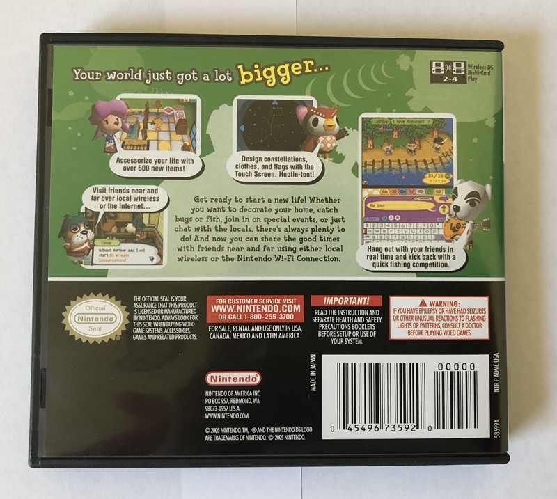 Brand New Sealed Animal Crossing Wild World – Nintendo DS Free Shipping