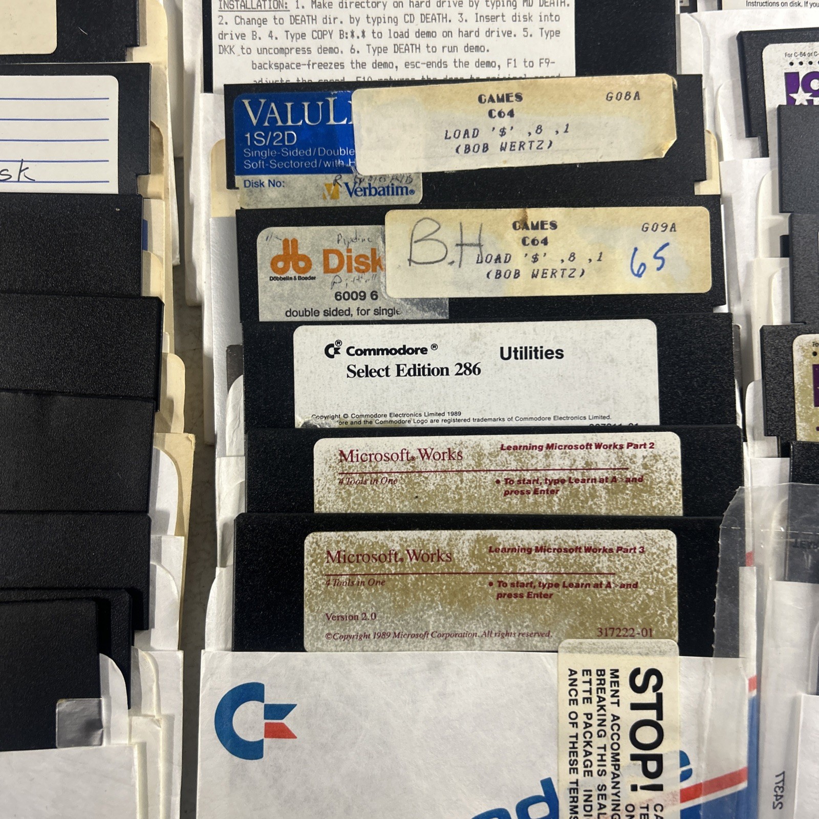 Commodore 64 Floppy Disks With Games Selling As Is for Blank Disk LOT Of 66