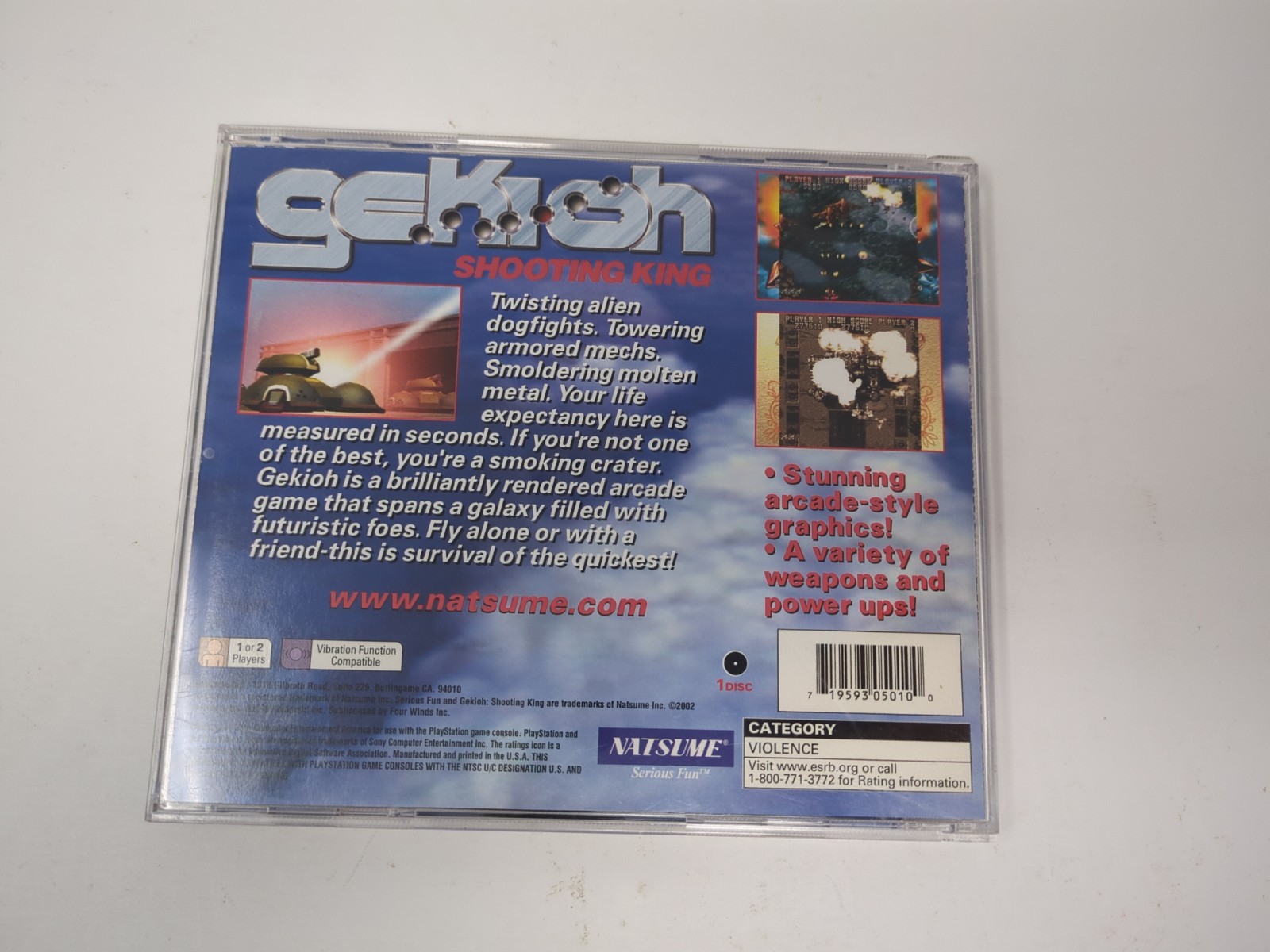 Gekioh: Shooting King (Sony PlayStation 1, 2002) Complete Tested CIB Black Label