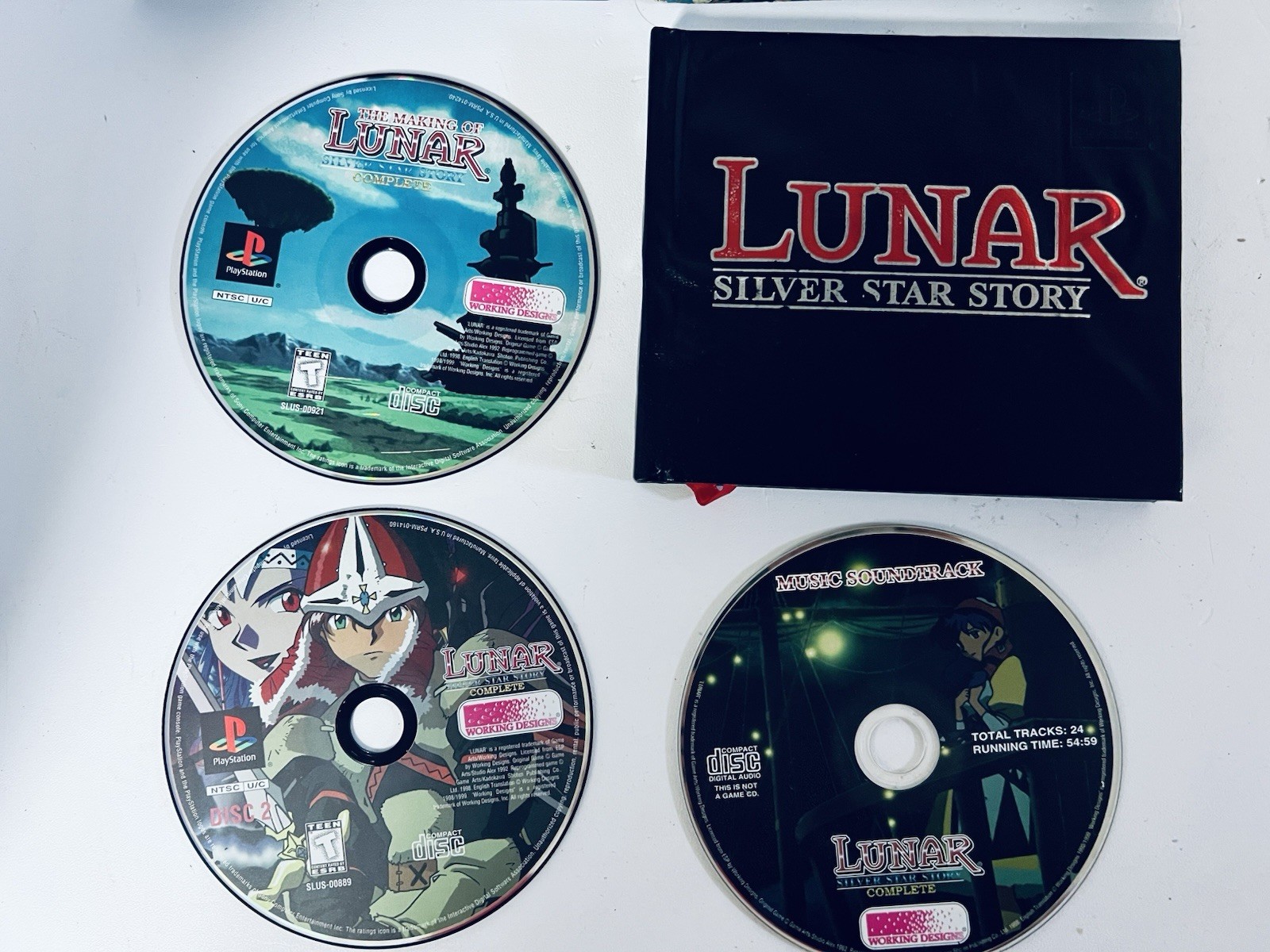 Lunar Silver Star Story Ps1 in Box w/ Music Sound Track, Disc 2 Playstation