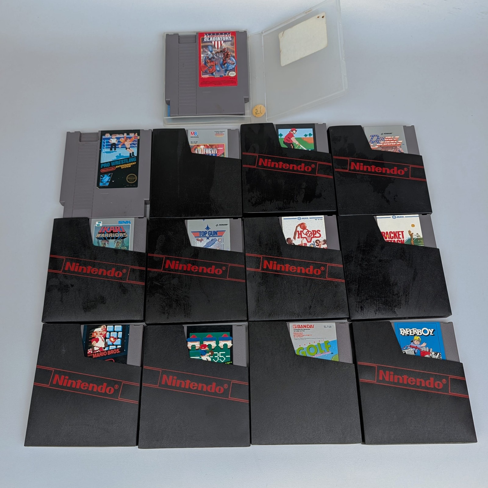 Nintendo NES Cartridge Lot 13:Mario+Paperboy+Top Gun+Double Dribble+Golf 🎮