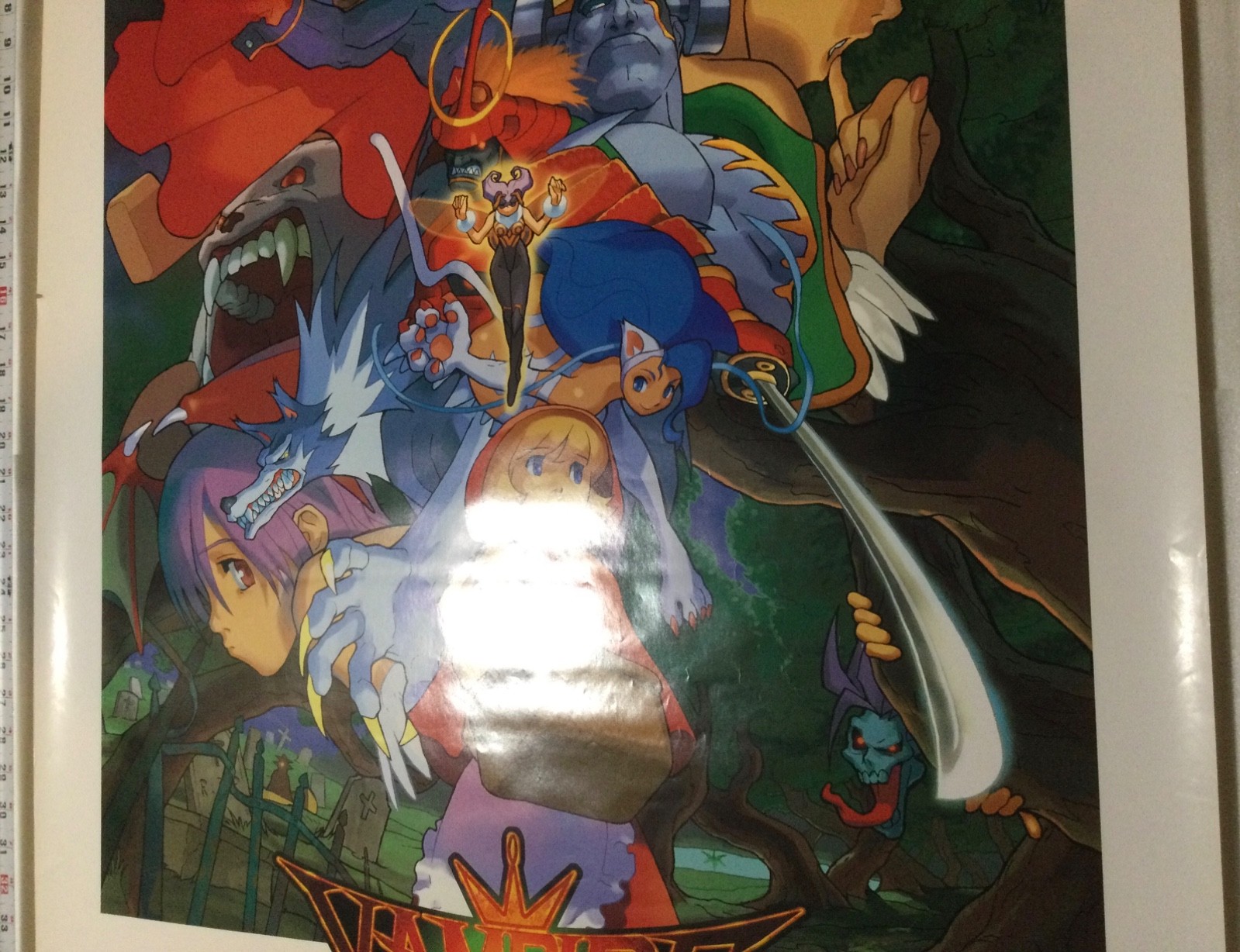 VAMPIRE SAVIOR Darkstalkers BIG Arcade Promo Poster Display 1997 CAPCOM B1 RARE