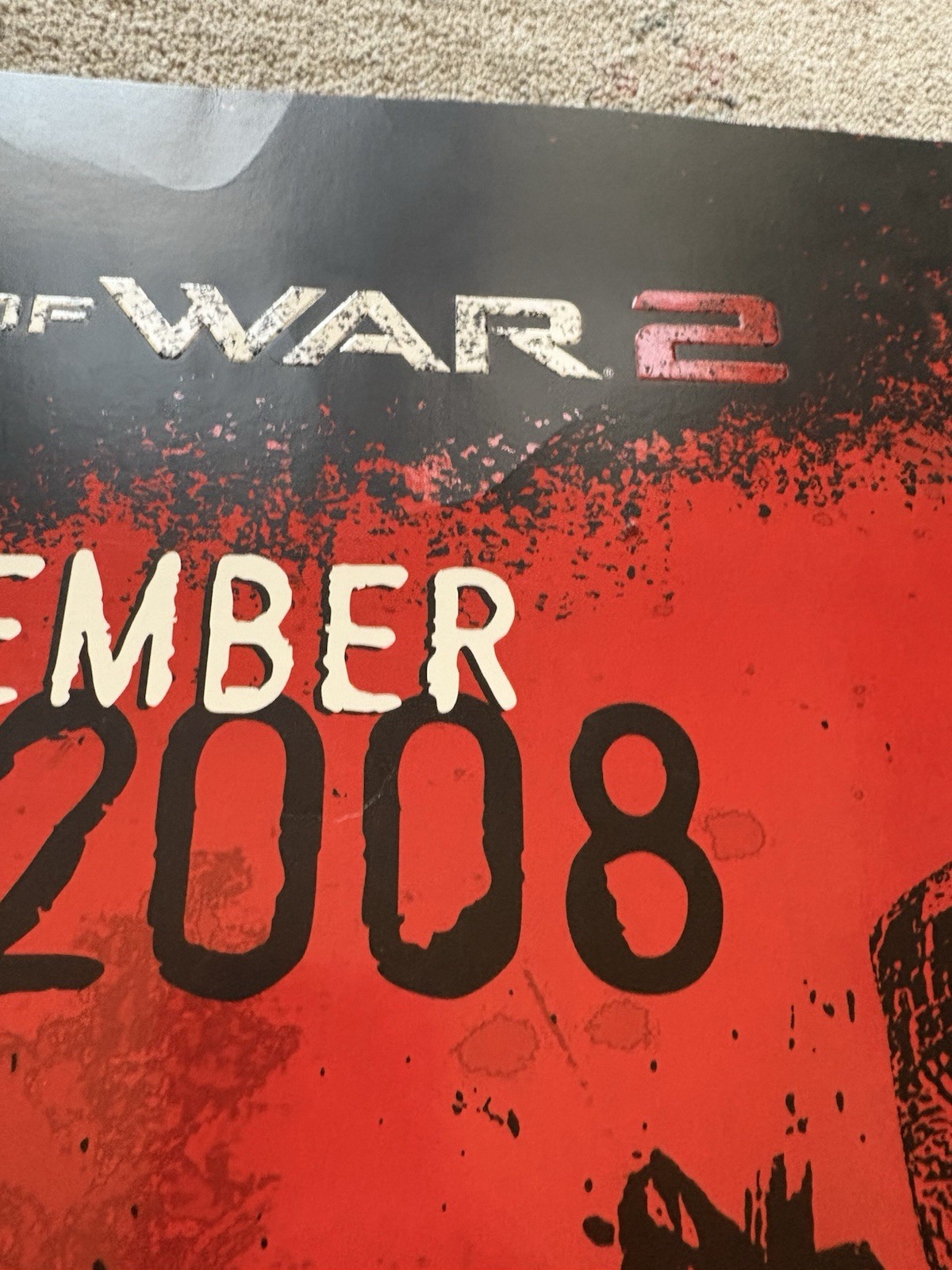 Gears of War 2 Xbox 360 Promo Launch Poster 22″x28″ 2008 Microsoft Rare XB360