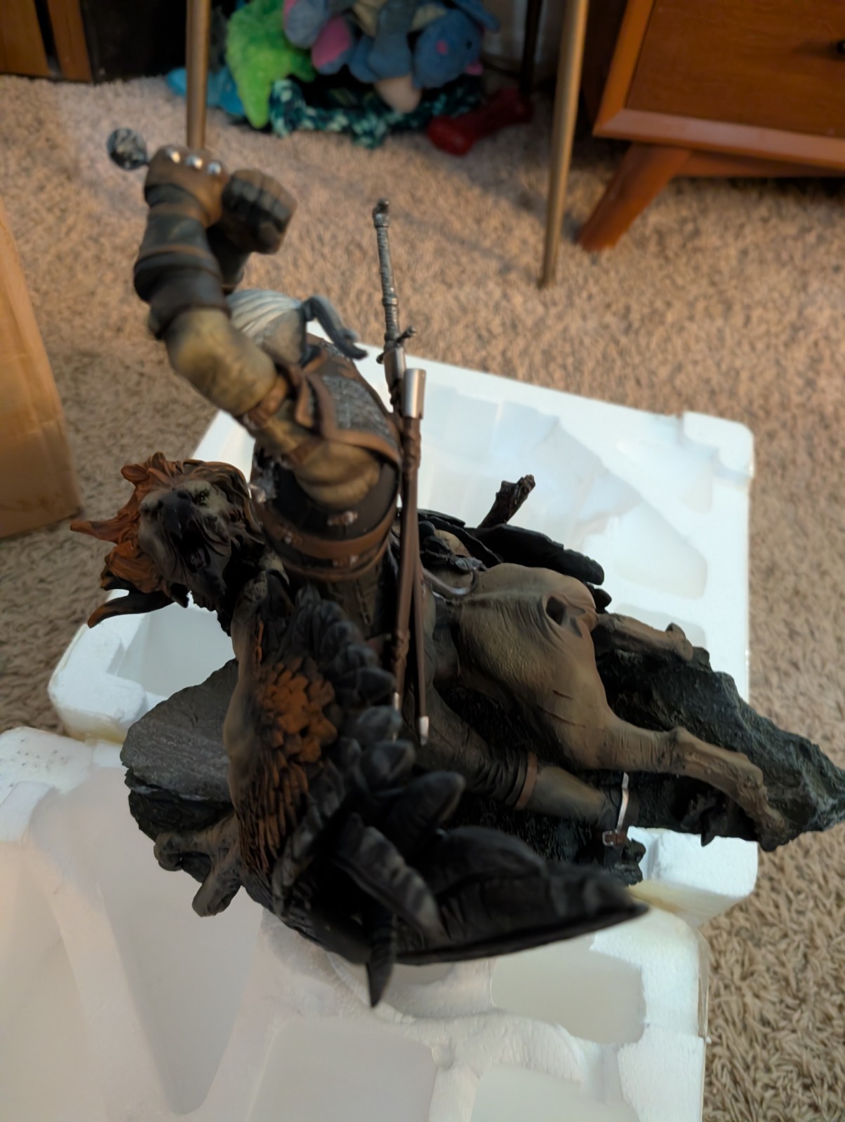 The Witcher Statue – Geralt vs Griffin Statue with Box