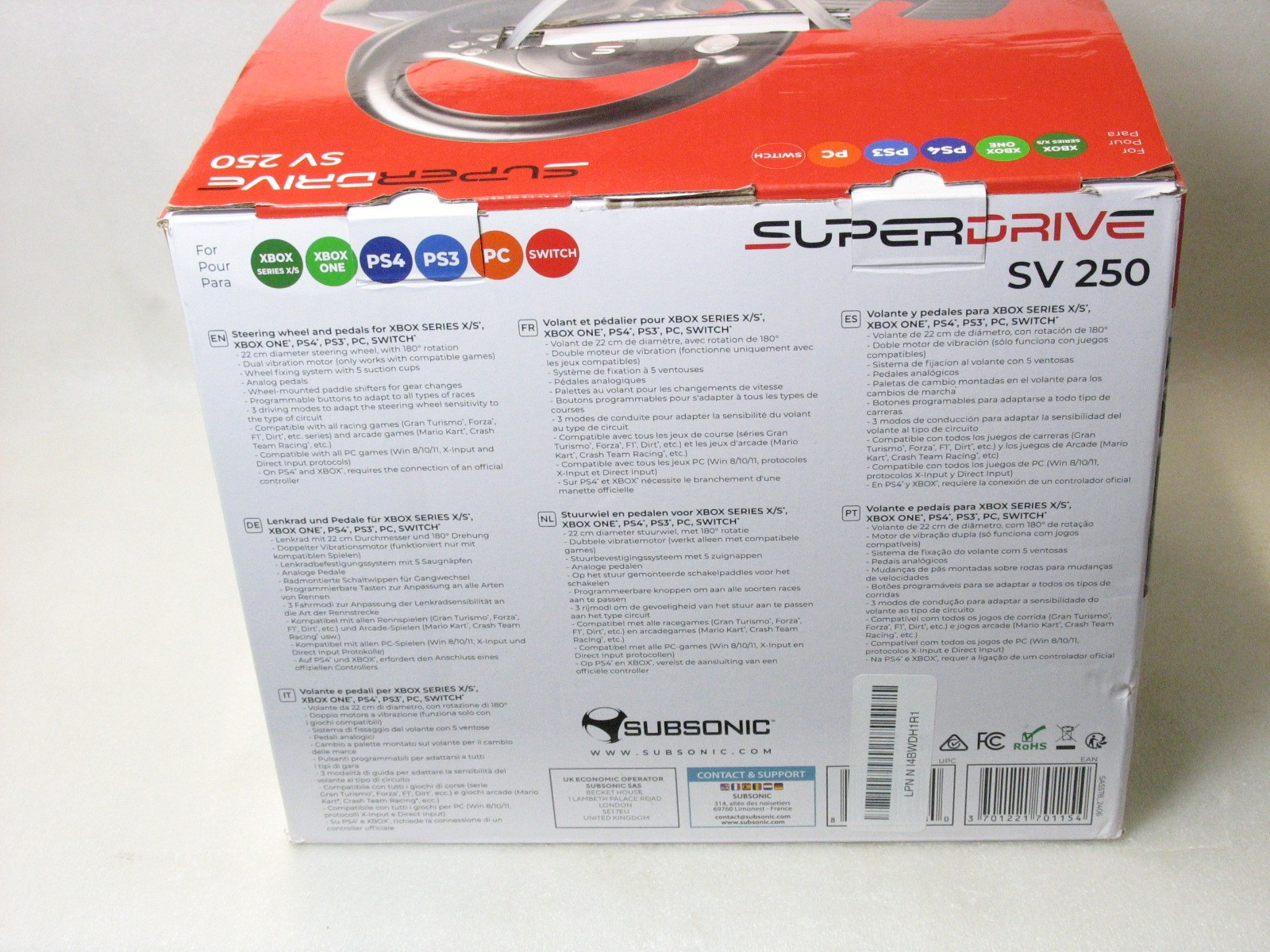 Superdrive Driving Gaming Racing Wheel & Pedals SV250