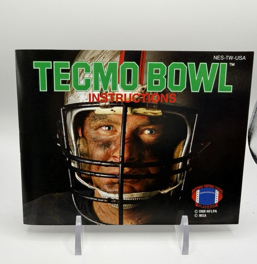 1990 NES Tecmo Bowl Oval SoQ Cart Circle SoQ Box – SUPER CLEAN Manual!