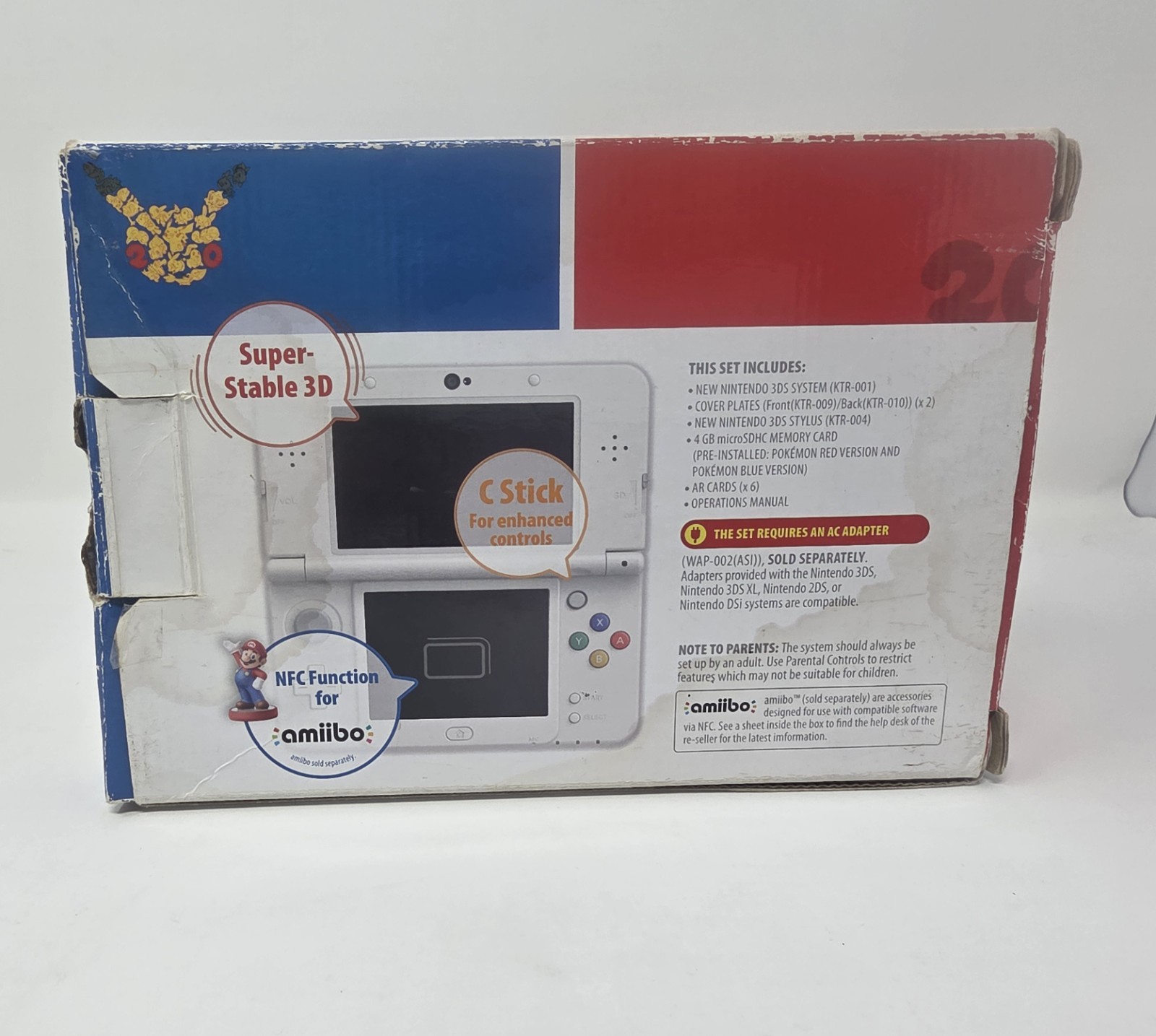 💥 New Nintendo 3DS Pokemon 20th Anniversary Edition System Box Plates Red Blue
