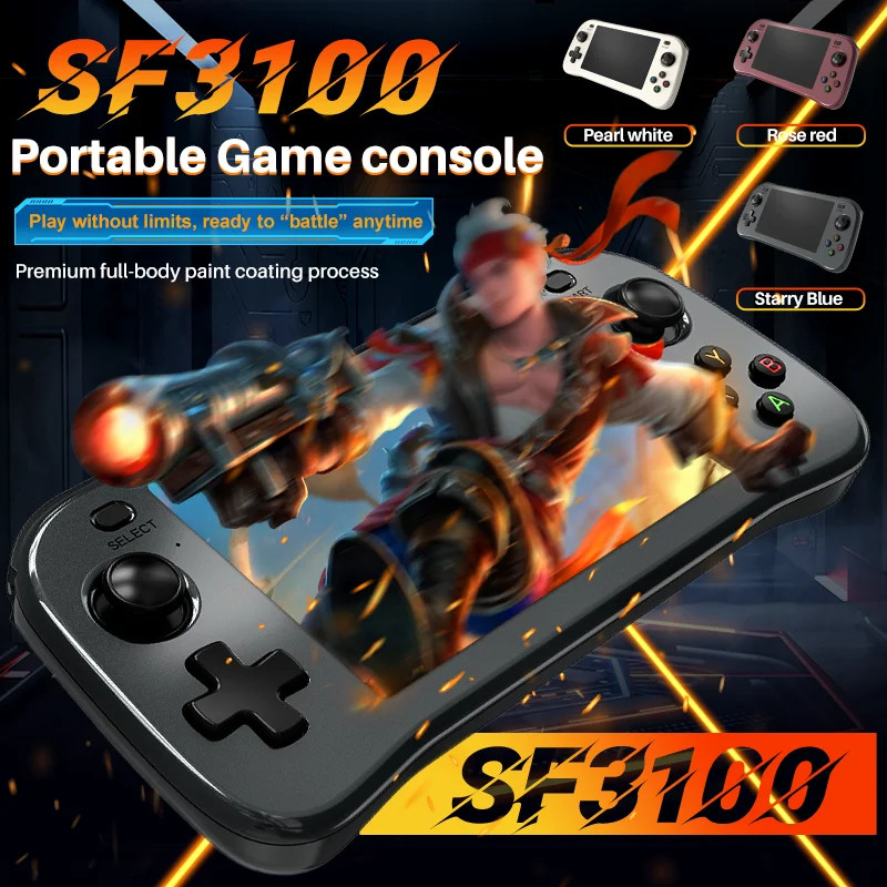 Portable Retro Game Console SF3100 with 4.5″ IPS HD Screen,3000Mah Battery.Handh
