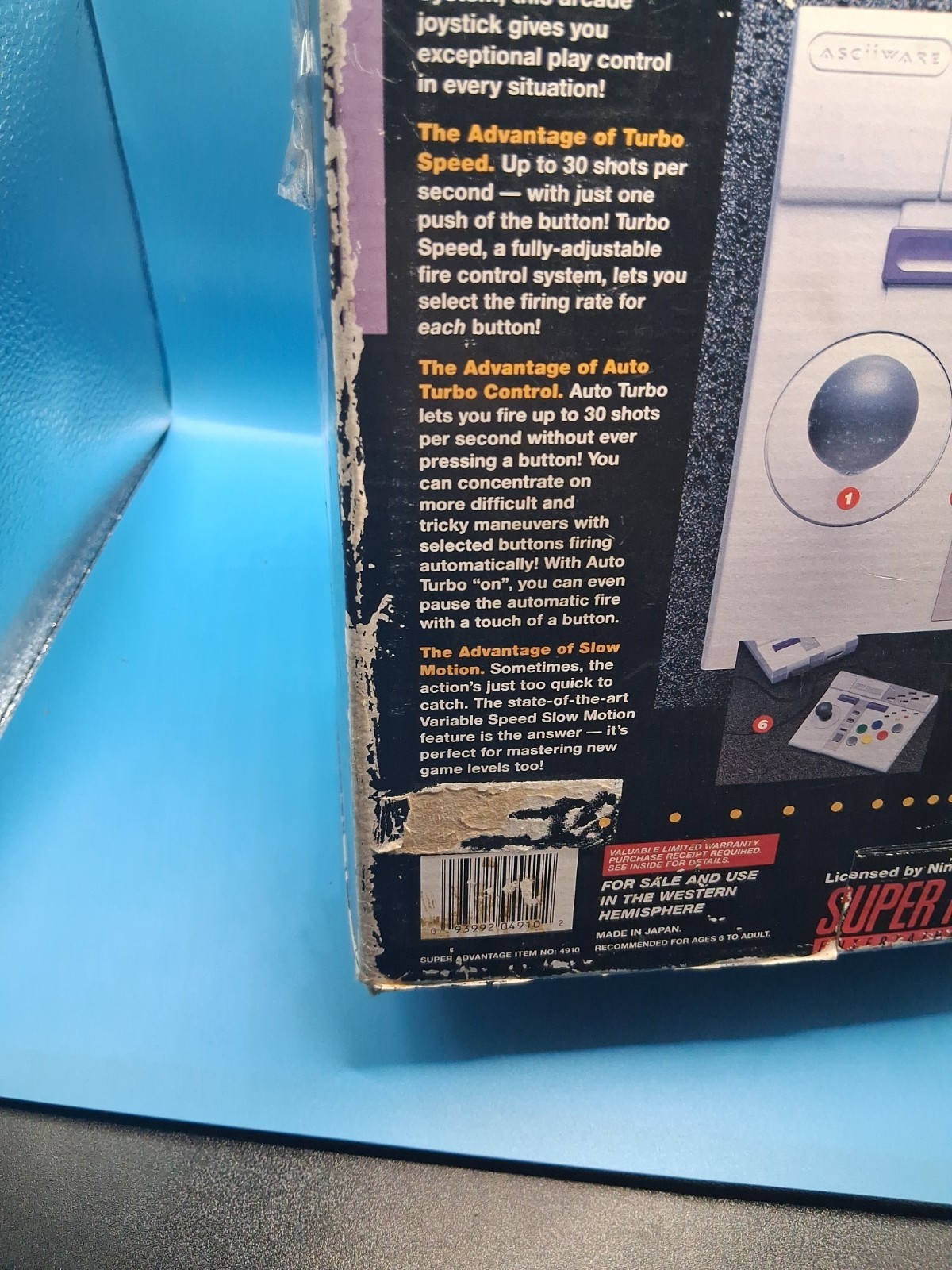 With Box Super Advantage Arcade Stick Controller – Super Nintendo SNES Complete