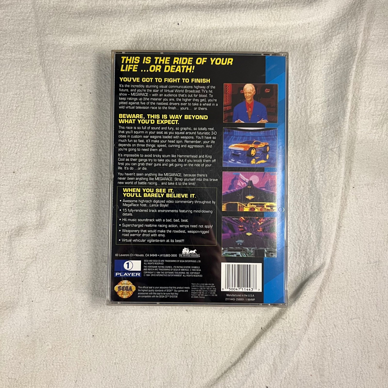 MegaRace Sega CD 1994 Complete In Box