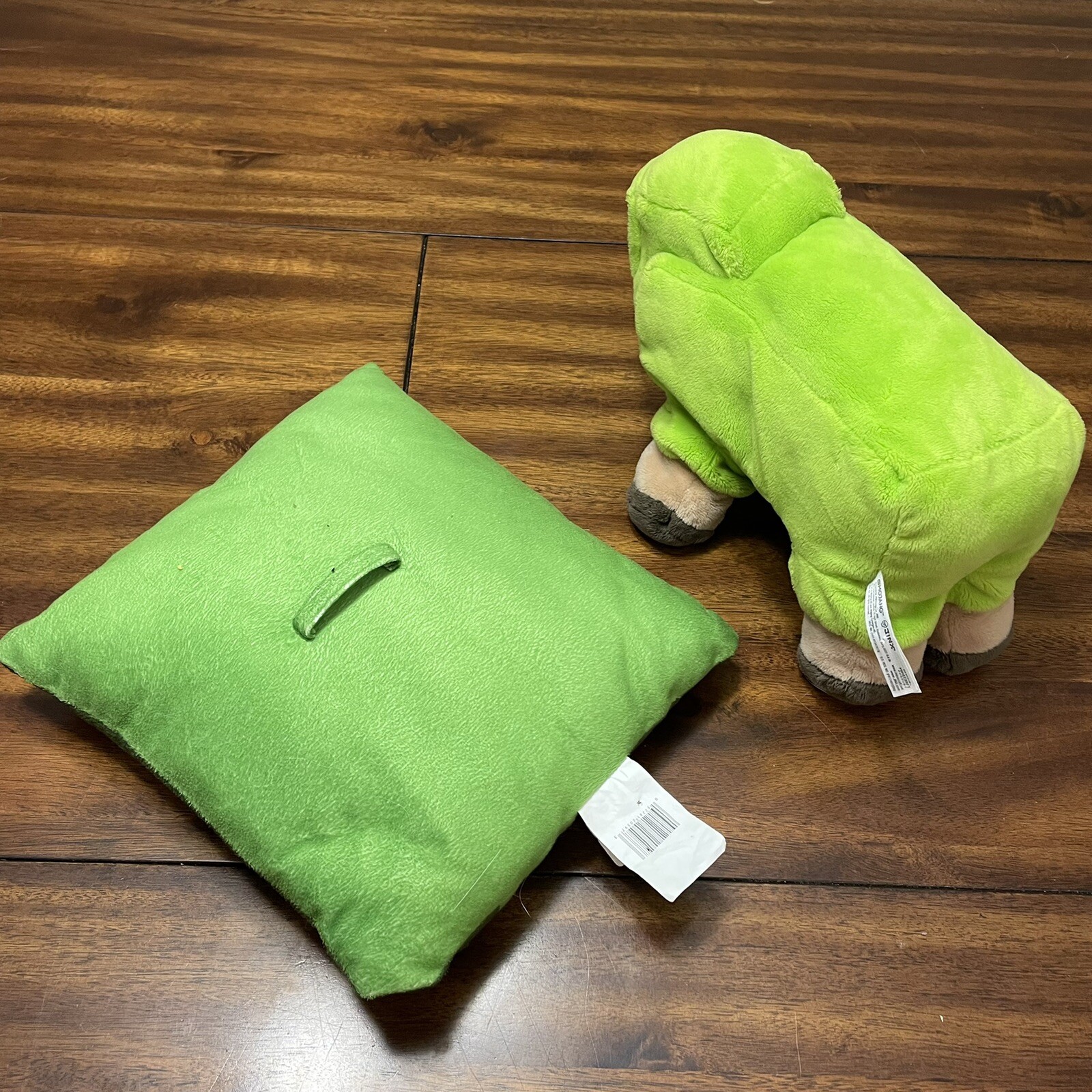 Minecraft Green Baby Sheep Plush Stuffed Animal Authentic Jinx Mojang and Pillow