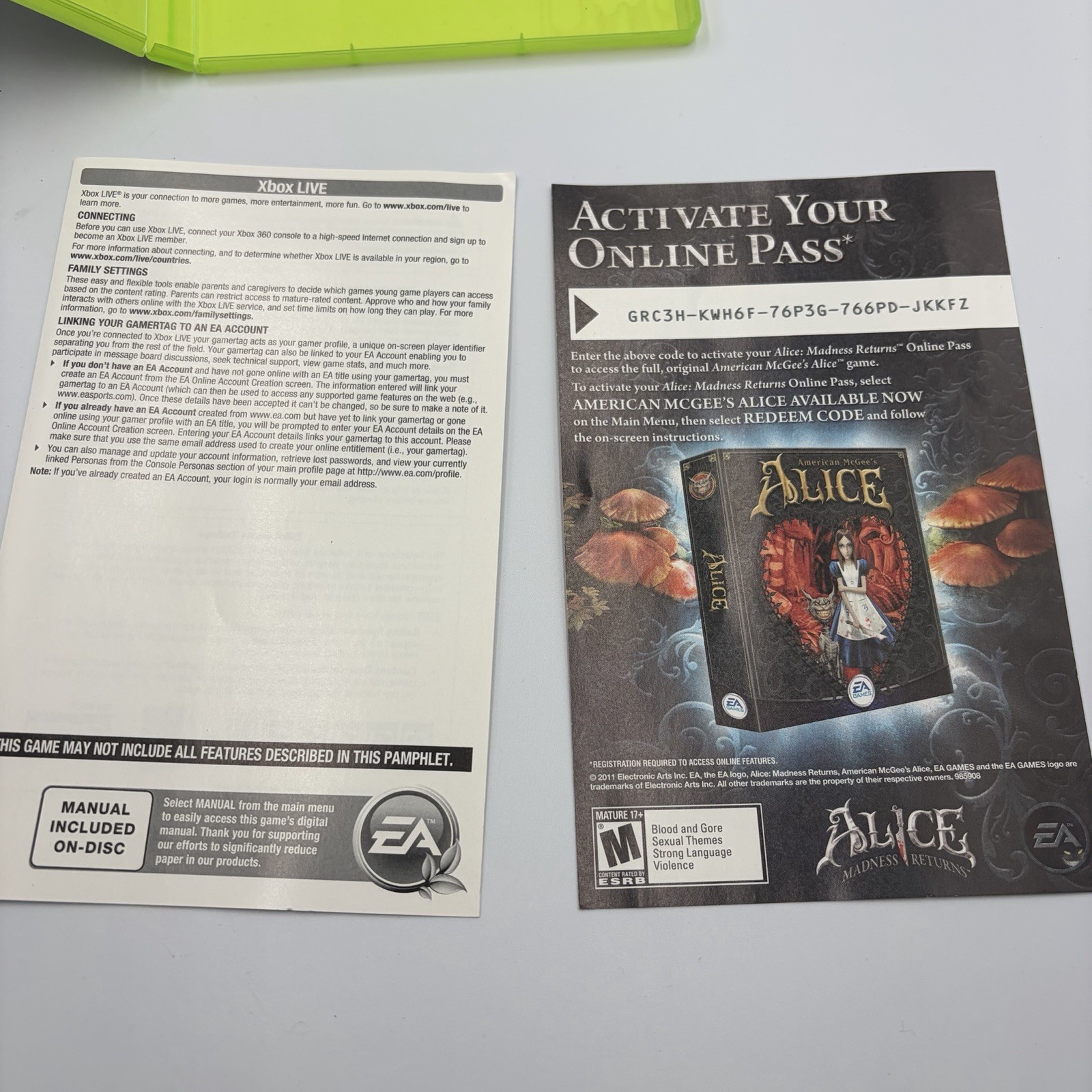 Alice: Madness Returns Xbox 360 CIB Complete Tested