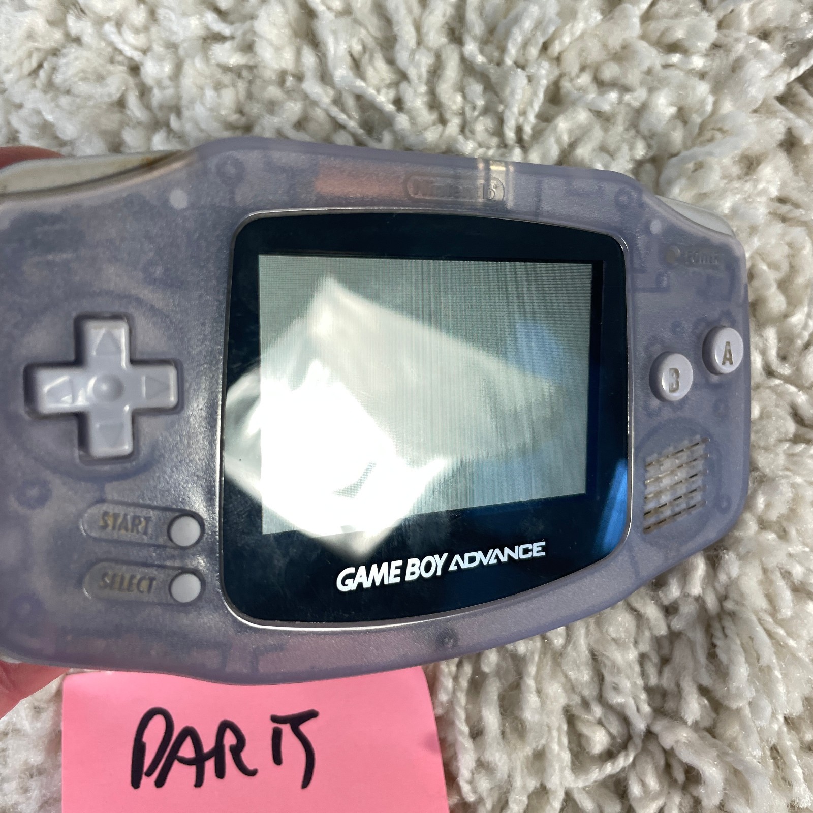 Nintendo Gameboy Advance GBA Glacier Clear Handheld Console System AGB-001 PARTS