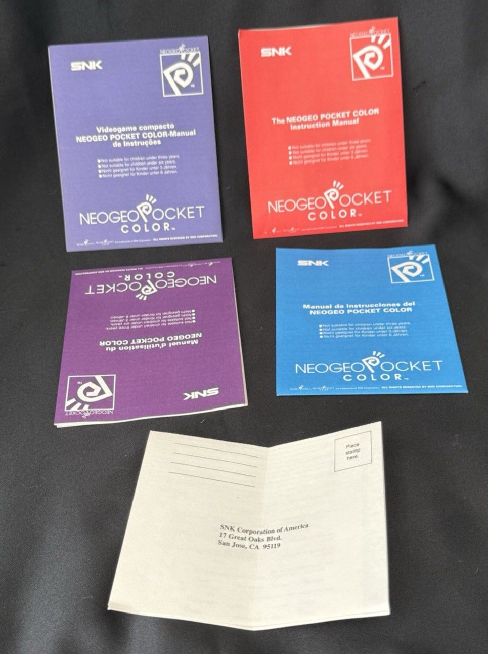 SNK Neo Geo Pocket Color Ocean Blue NEOP-54016 Console Box Manuals Tested Works