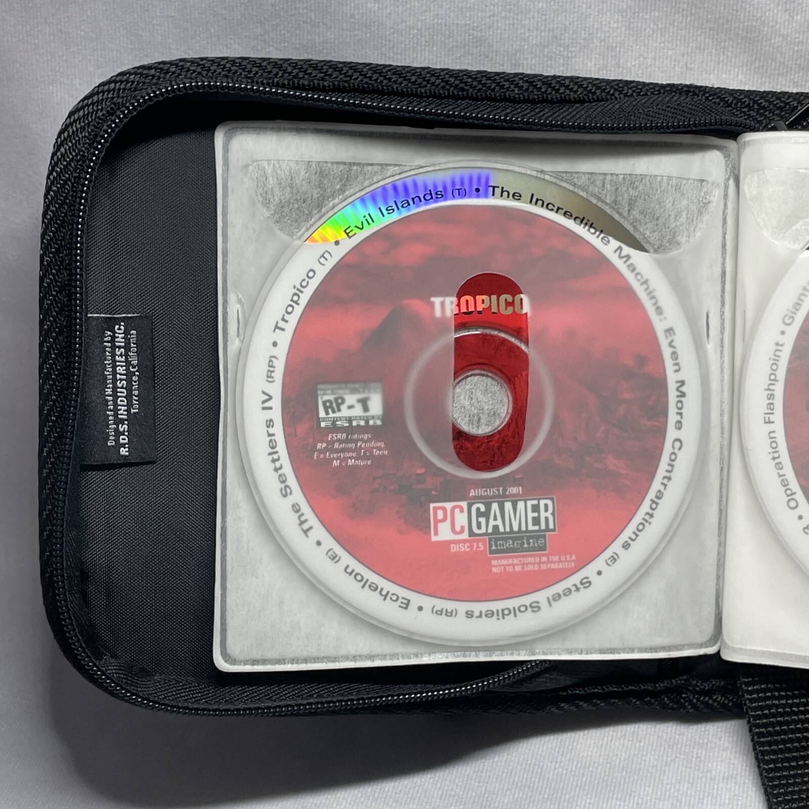 PC Gamer Demo CD Lot 15 Y2K 2000s Vintage Games Zippered Case