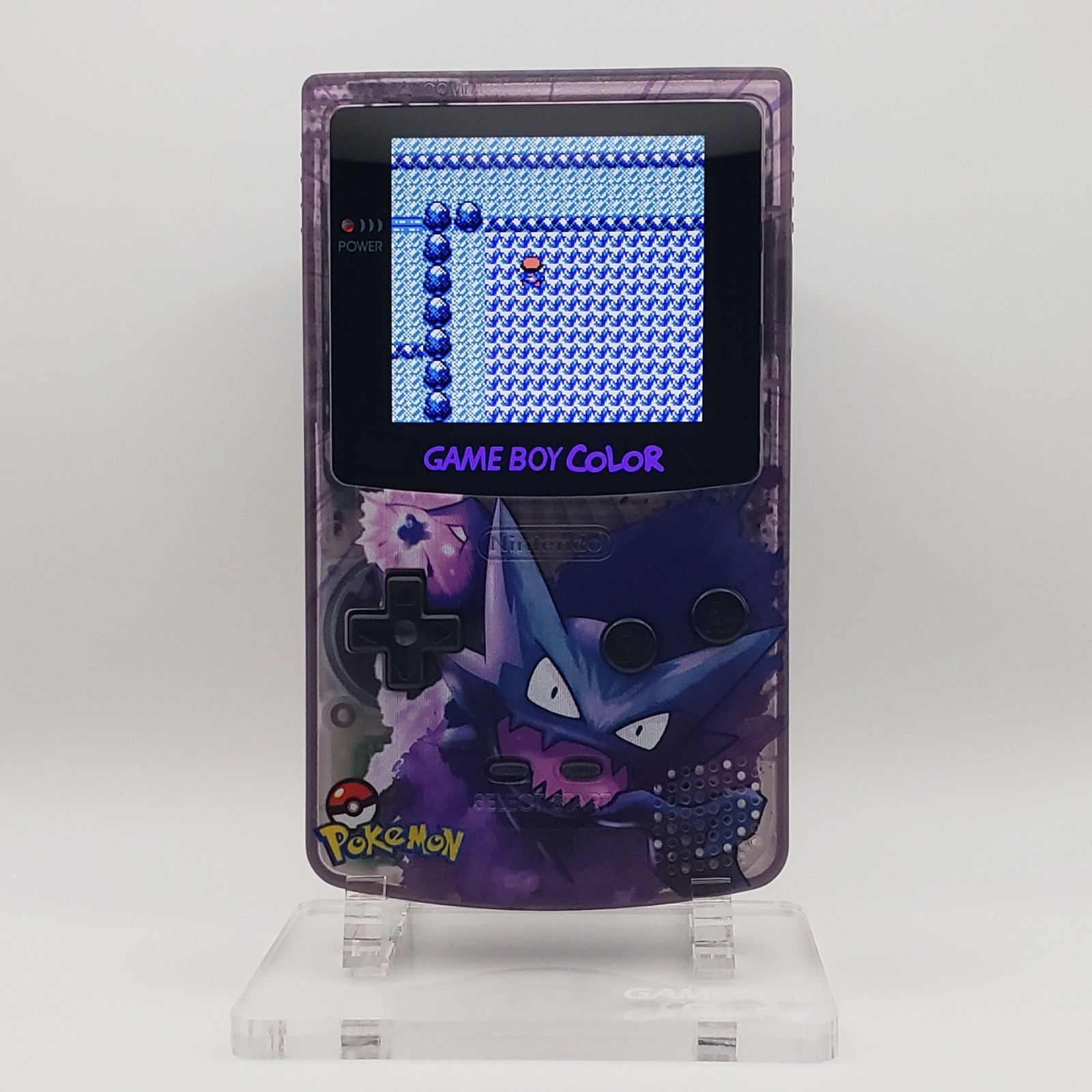 Custom Gameboy Color IPS Screen w/ Case – GBC Pokemon Haunter Console System