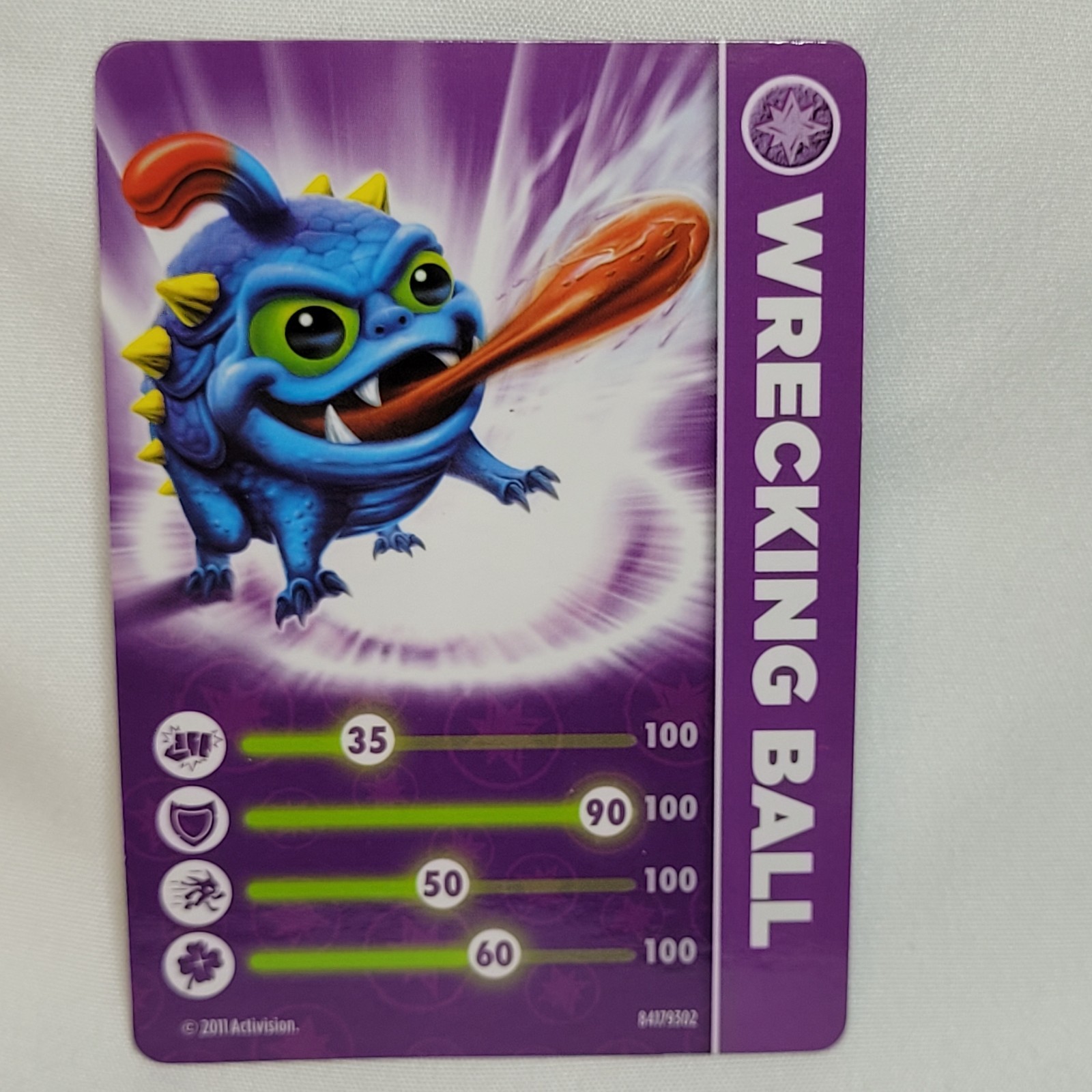 Skylanders Spyro’s Adventure WRECKING BALL Figure-Trading Card-Stickers-Web Code