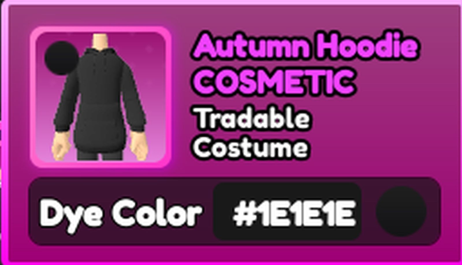 World Zero WZ – COSMETICS – #1E1E1E (BLACK) – ACCESSORY – COSTUME