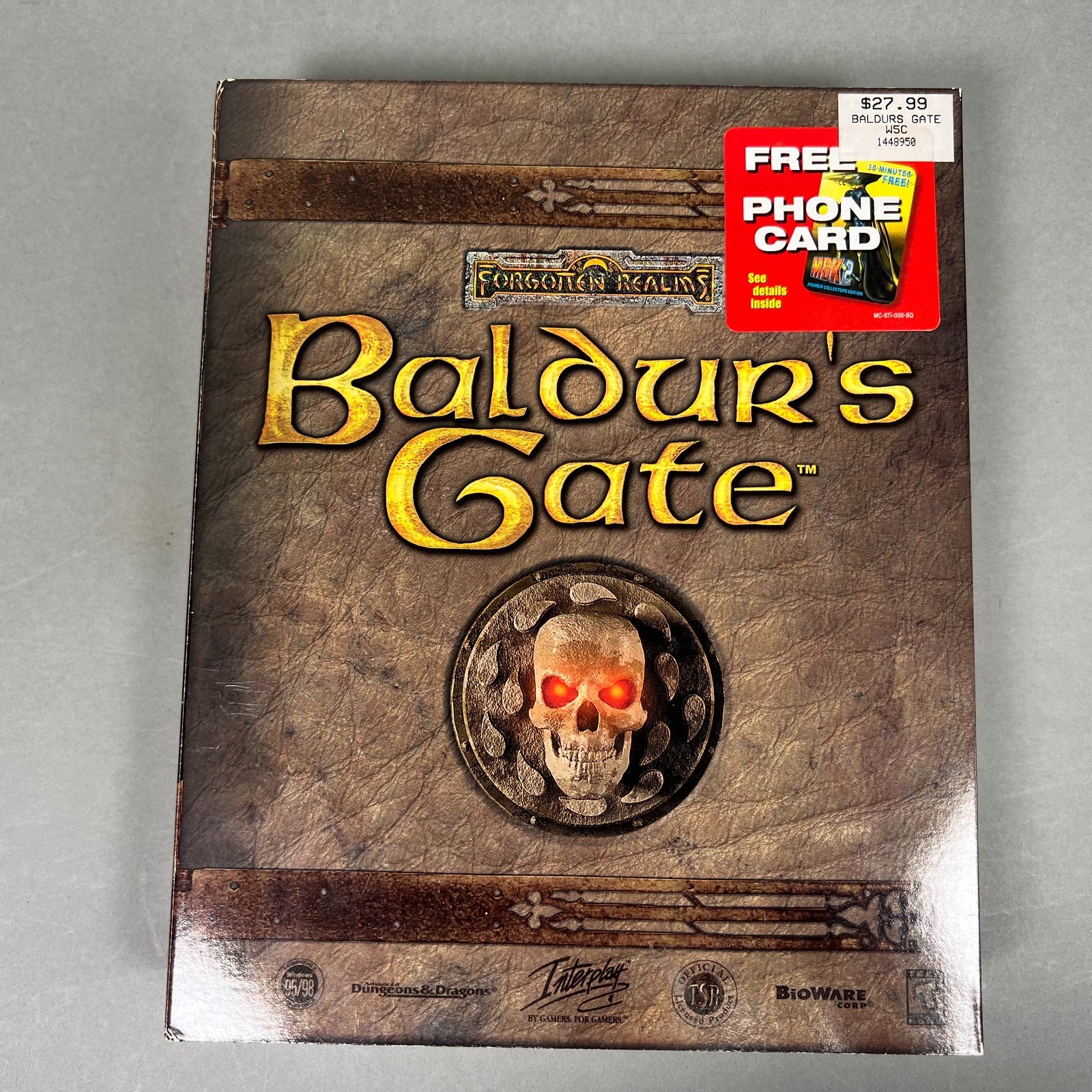 Baldur’s Gate Big Box PC 1998 Forgotten Realms CIB Complete + Phone Card + Map